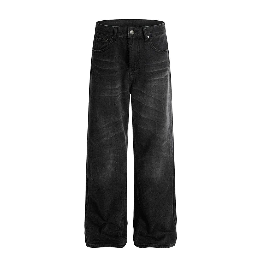 Jean Men's loose casual punk vintage washed distressed jeans Size US 32 / EU 48 - 1 Thumbnail