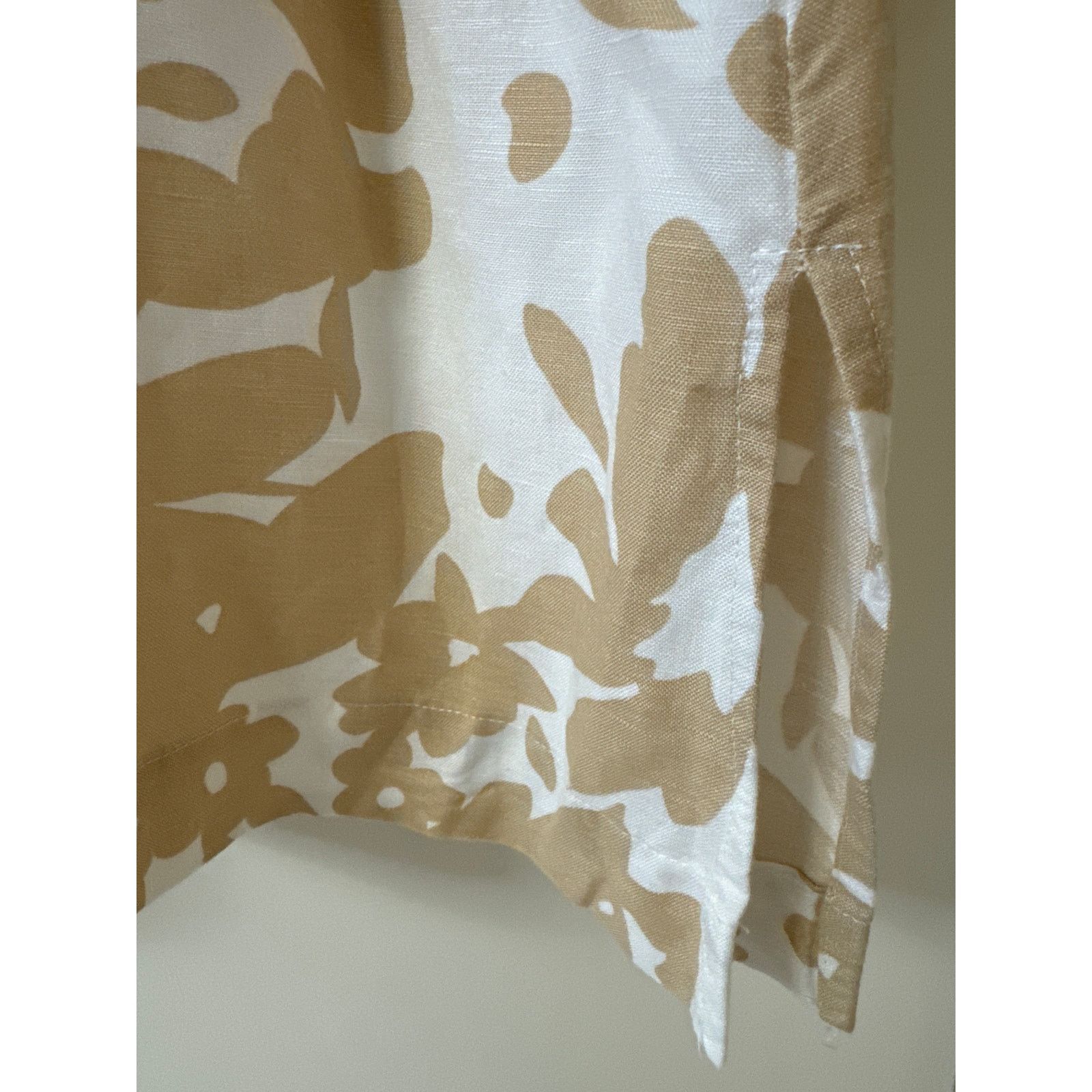Other Premise XL Linen 3/4 Sleeve Crochet Collar Beige Floral Top Size XL / US 12-14 / IT 48-50 - 3 Thumbnail