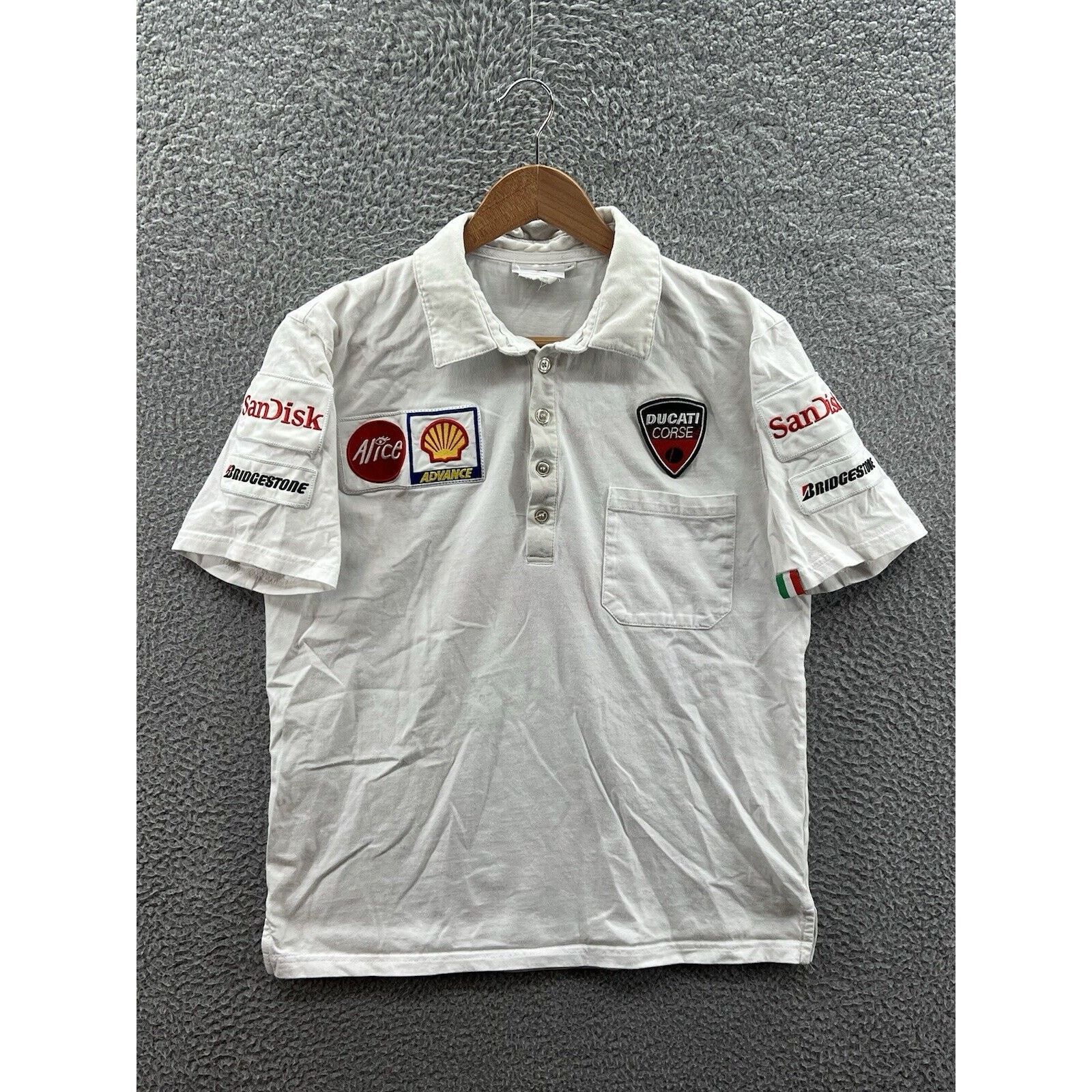 Ducati Vintage Ducati Corse Alice Racing Polo White Polo Sz. Medium Size US M / EU 48-50 / 2 - 1 Thumbnail