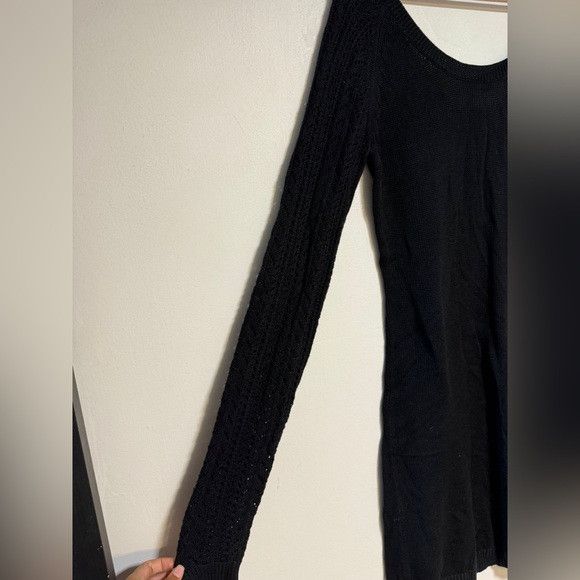 Vince Vince Black Knit Sweater Dress XS Long Sleeve Scoop Neck Size XS / US 0-2 / IT 36-38 - 3 Thumbnail