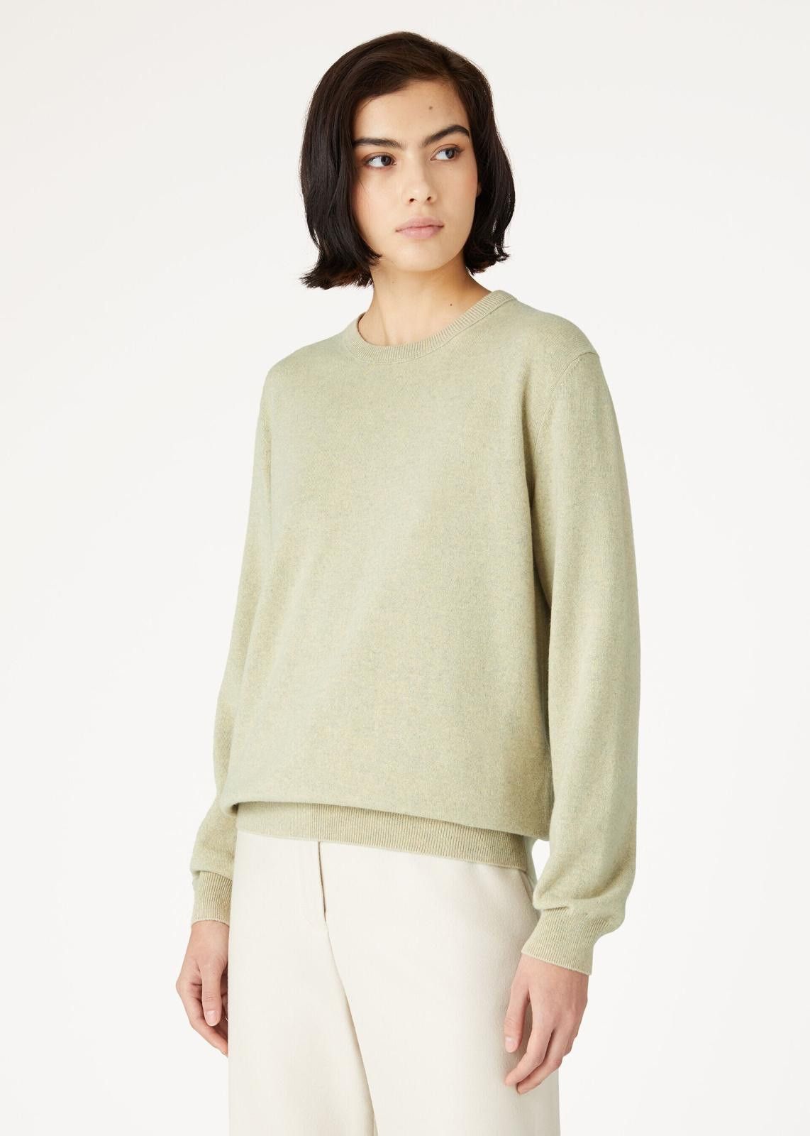 Loro Piana o1srvl11e0125 FAO1993 Arona Crewneck Sweater in Light Green Size L / US 10 / IT 46 - 4 Thumbnail