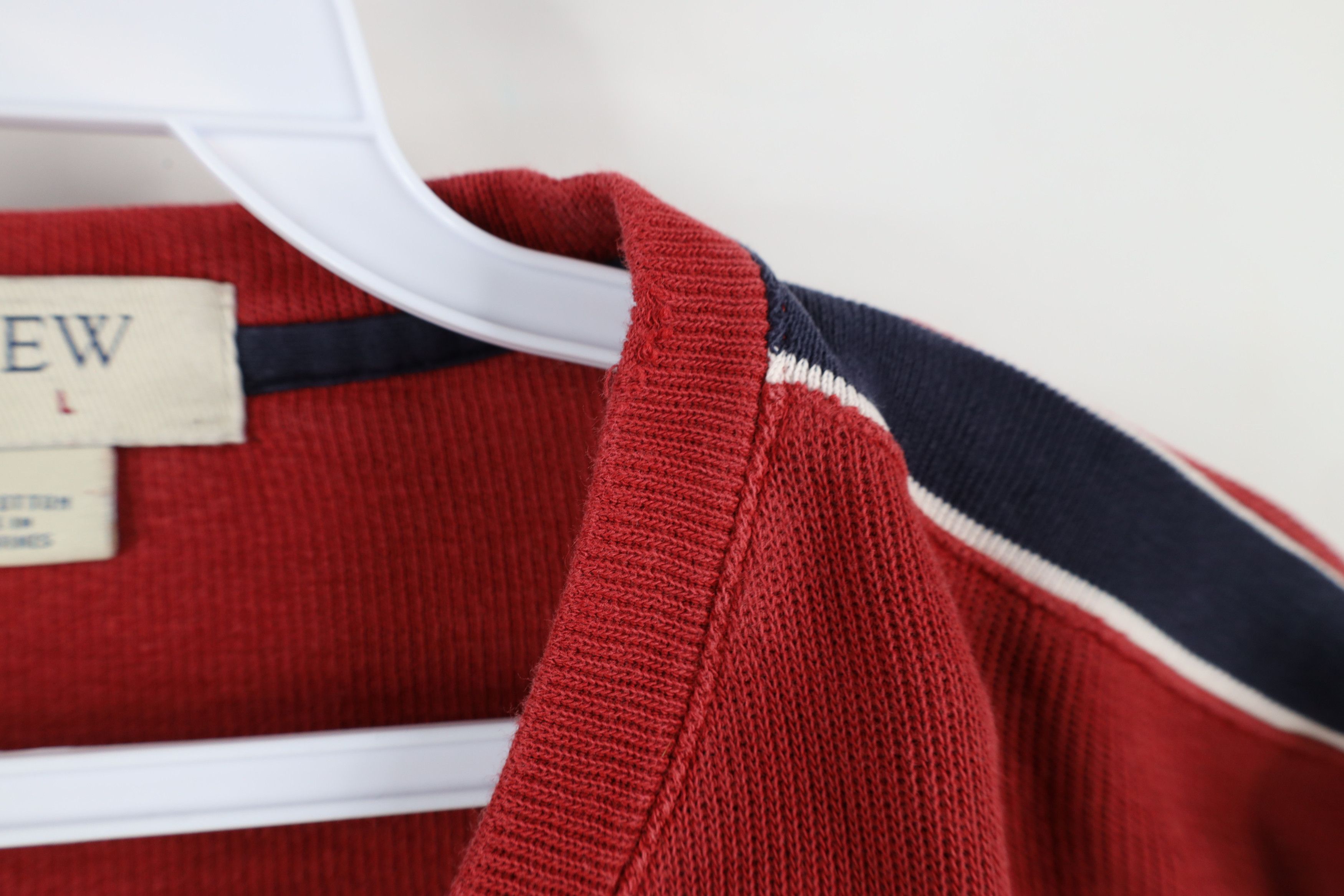 J.Crew × Vintage Vintage 90s J Crew Cotton Ribbed Knit Long Sleeve T-Shirt Size US L / EU 52-54 / 3 - 6 Thumbnail