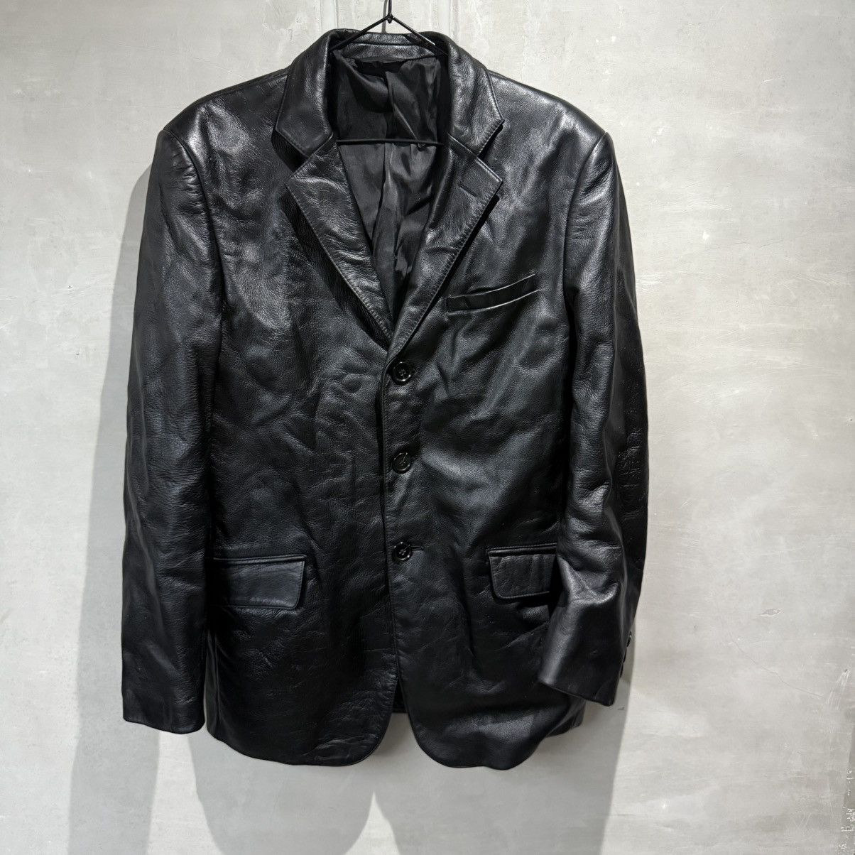 Yohji Yamamoto Vintage Yohji Yamamoto Leather Jacket Size US L / EU 52-54 / 3 - 12 Thumbnail