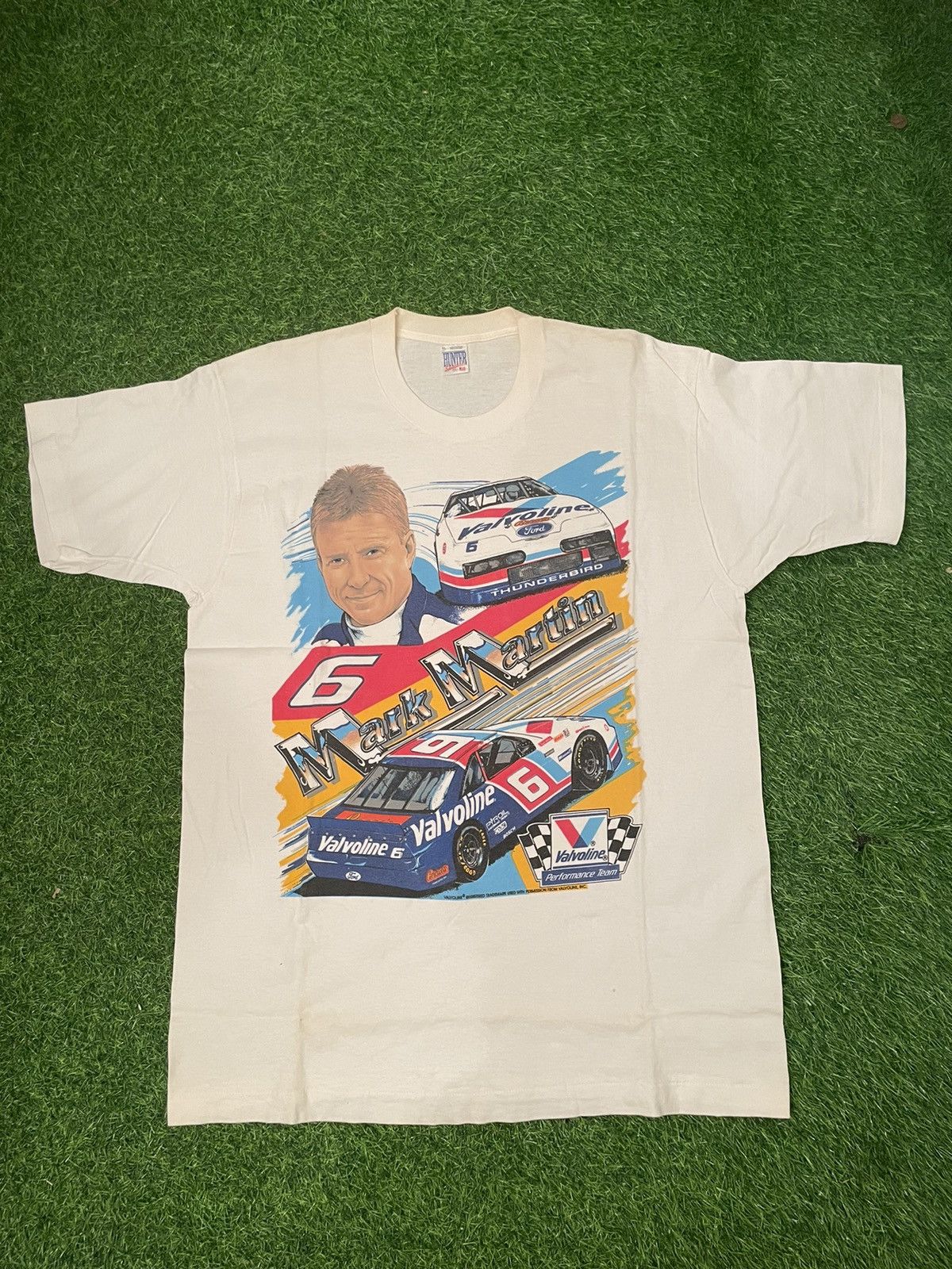T-shirt Vintage Hanes 500 Signé - Blanc, Taille XL, Course Martinsville Speedway 1992