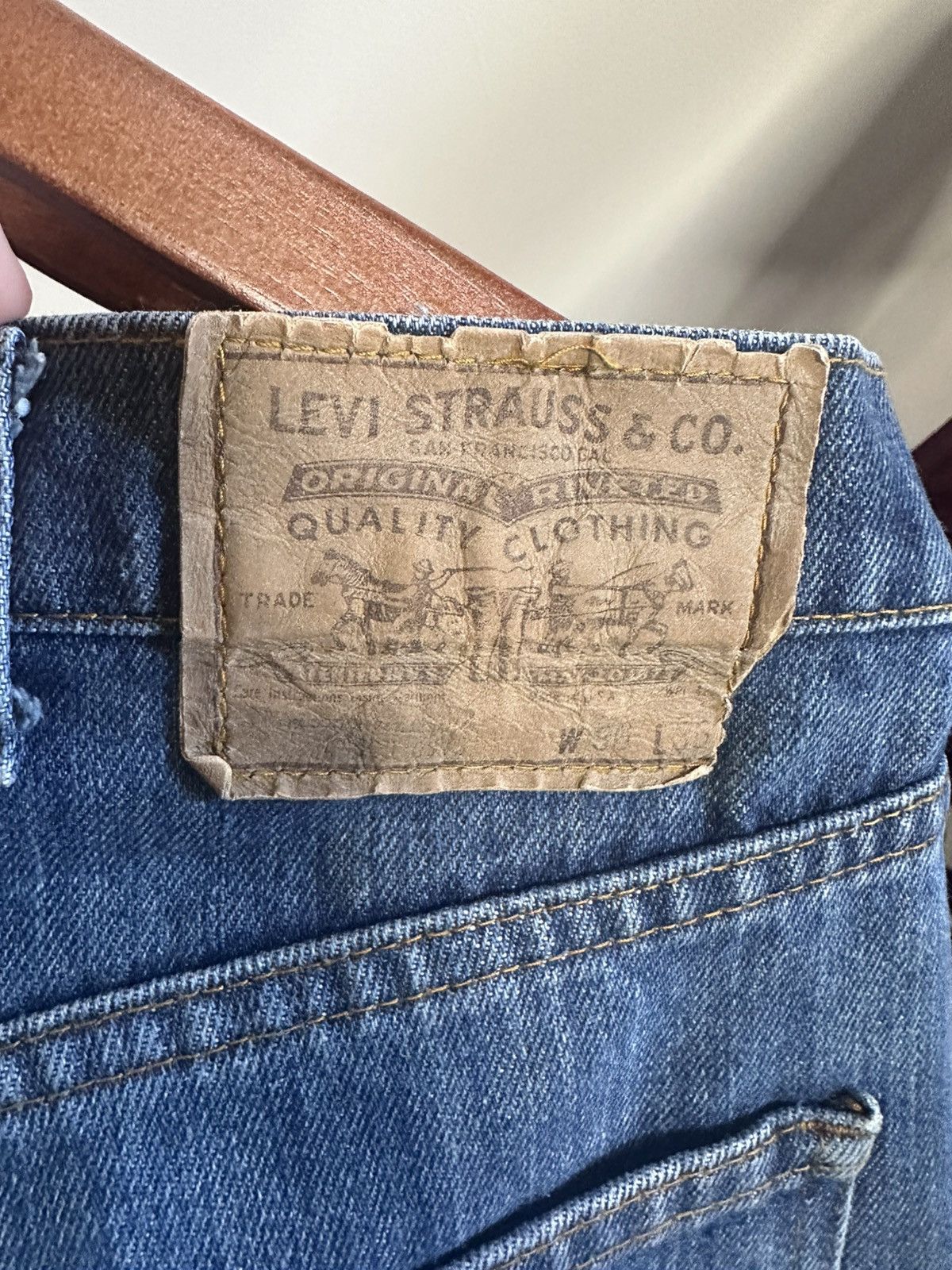 Levi's Vintage Clothing Levi’s vintage MiUSA Talon zipper orange tan straight jeans Size US 35 - 7 Thumbnail