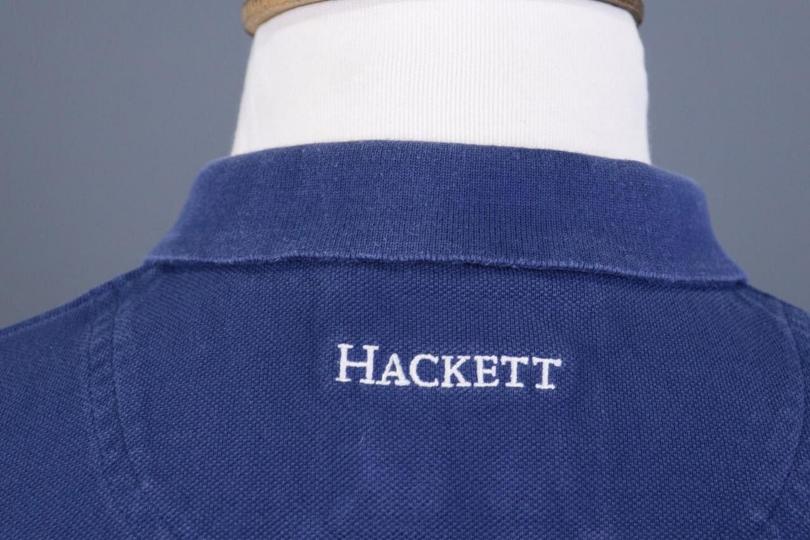 Designer Hackett London Tailored Fit Blue Polo Shirt Size 2XL Size US XXL / EU 58 / 5 - 11 Thumbnail