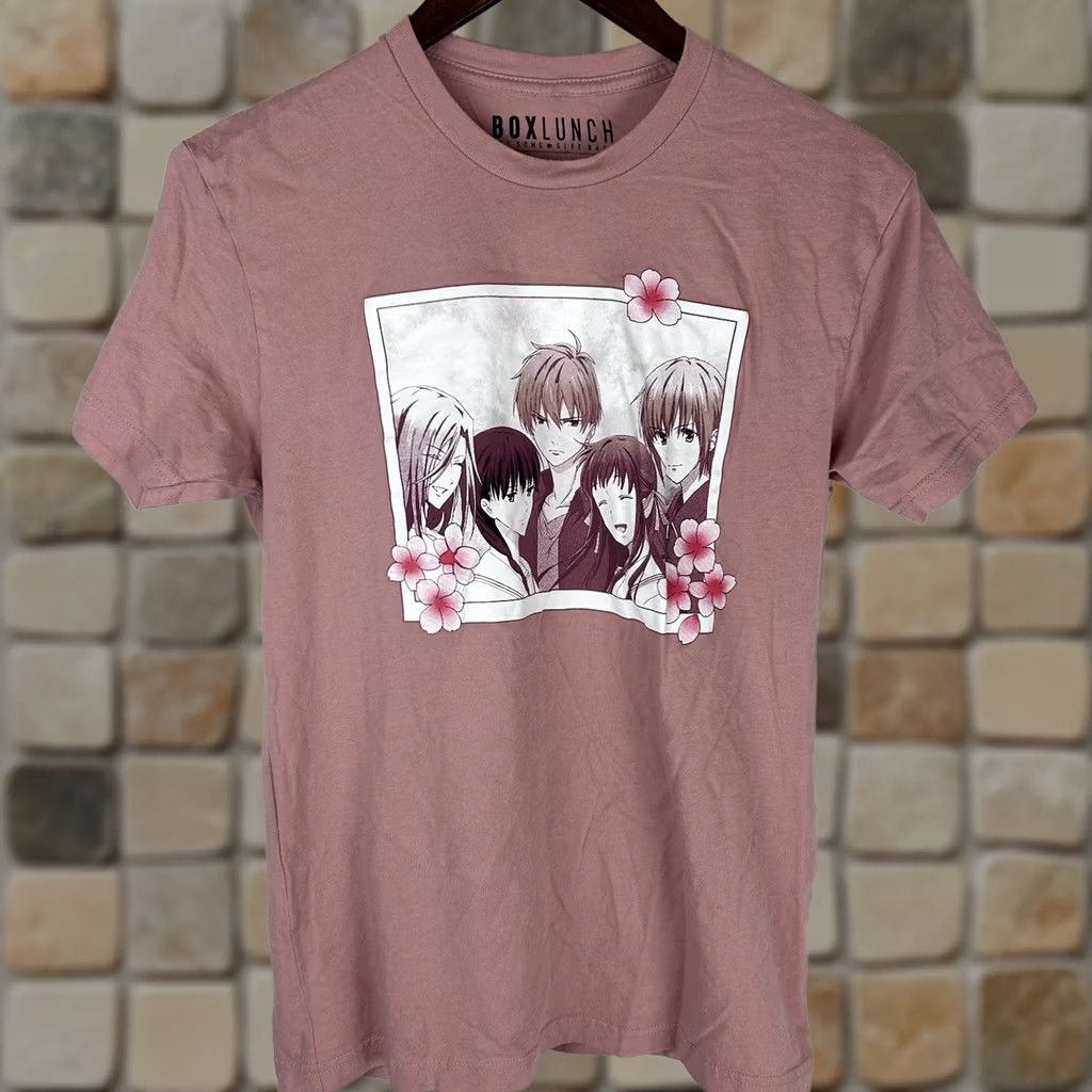 Asket Box Lunch Fruits Basket Anime Graphic Tee Shirt Adult Size Small Pink 100% Cotton Size S / US 4 / IT 40 - 1 Thumbnail