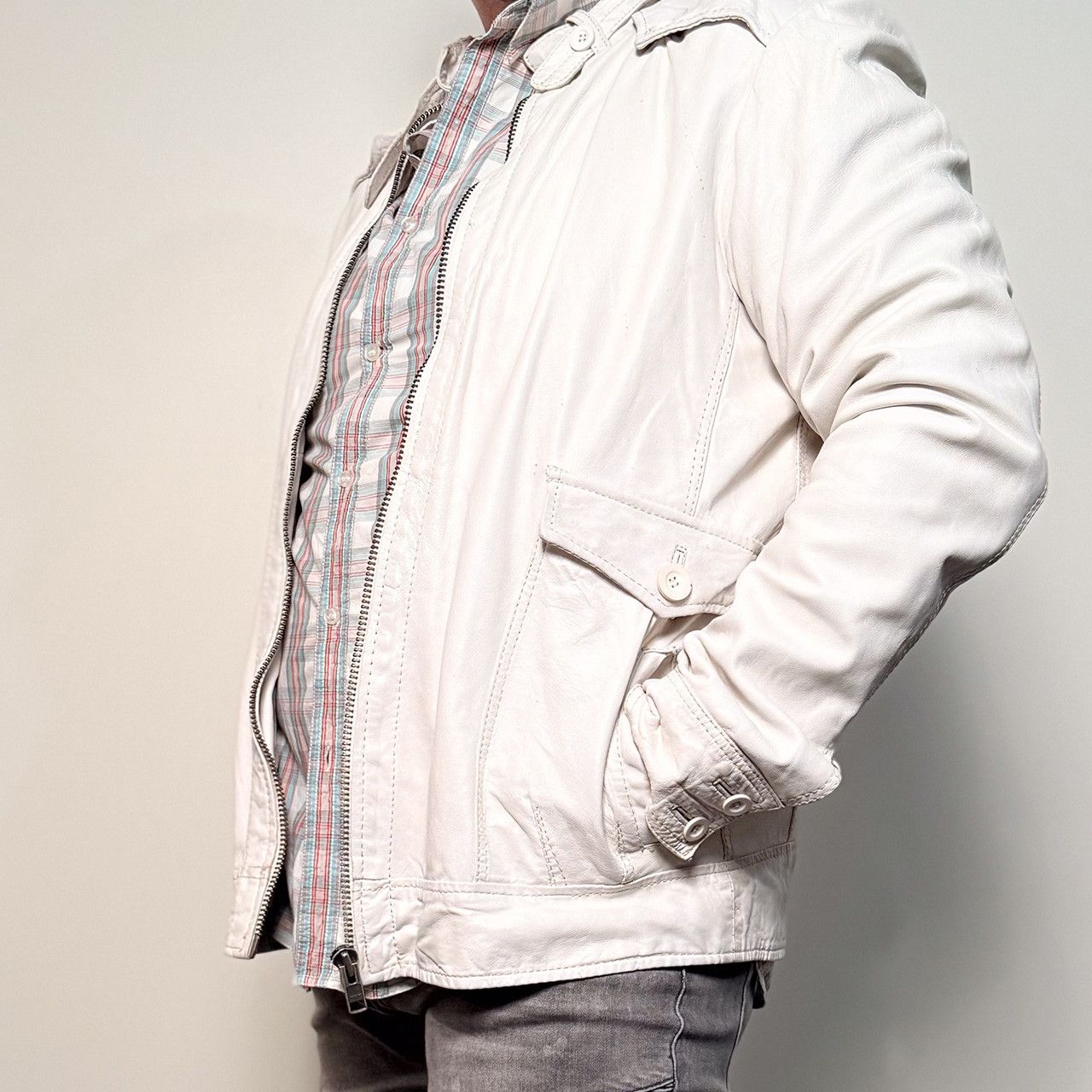 Other Politix vintage white leather jacket Size US XXL / EU 58 / 5 - 1 Thumbnail