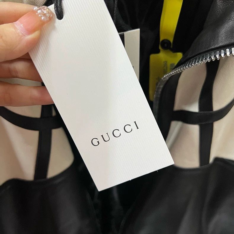 Gucci Gucci Patchwork Leather Jacket with Gold Emblem-2506 Size US L / EU 52-54 / 3 - 5 Thumbnail