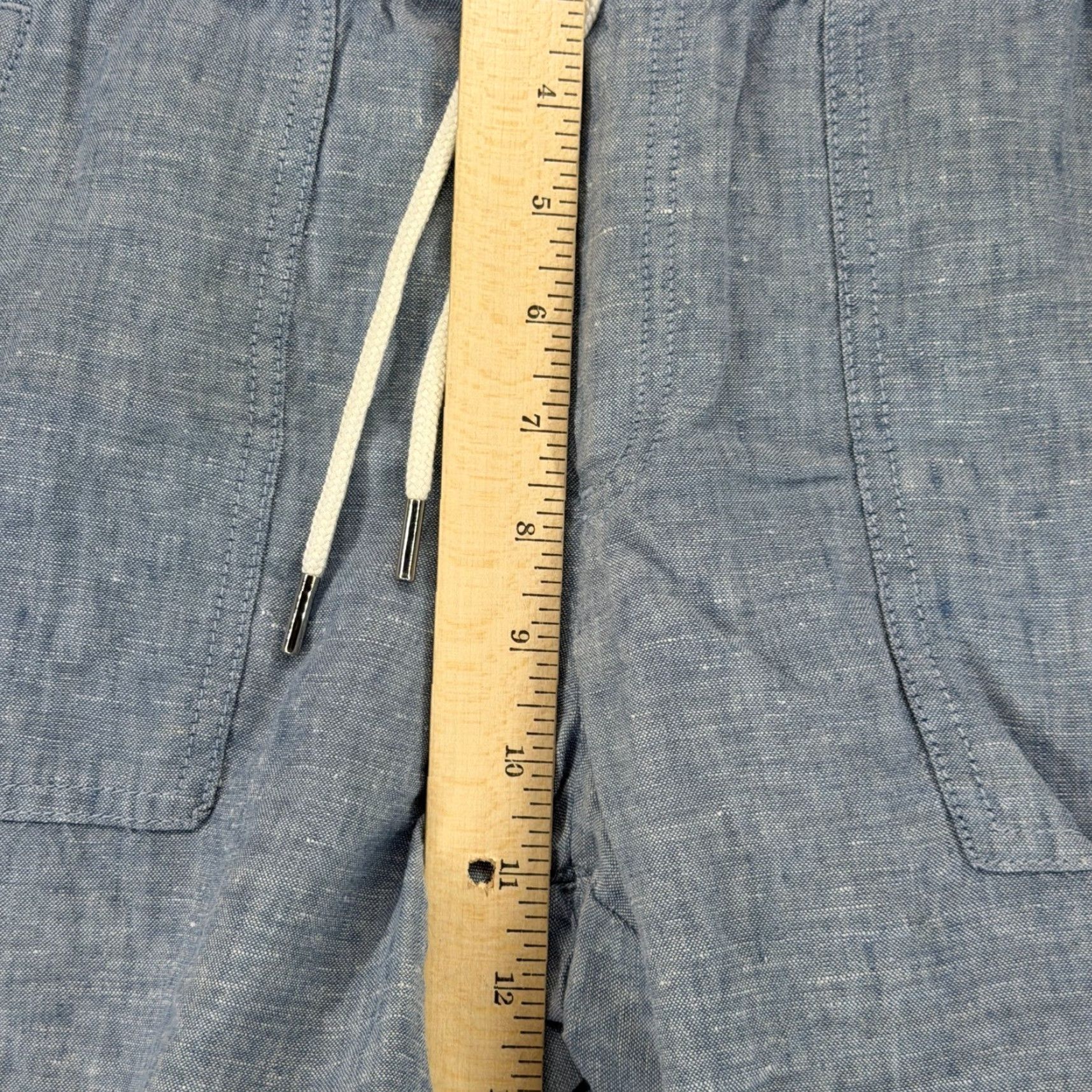 Athleta Athleta Linen Blend Capri Pants Womens Size 4 Blue Drawstring Zip Pockets Cropped Size 27" / US 4 / IT 40 - 5 Thumbnail
