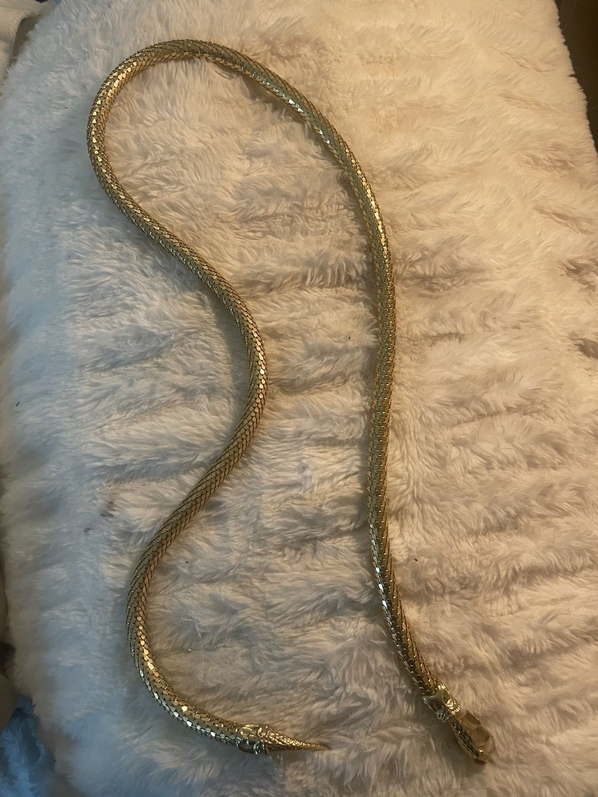 Other Vintage Gold Snake Necklace w/ Red Accents Size ONE SIZE - 5 Thumbnail