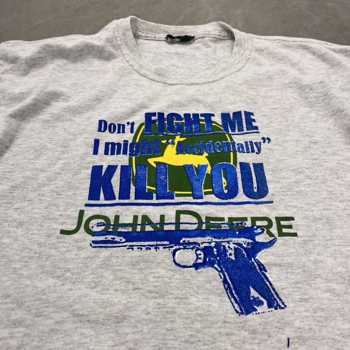 John Deere CRAZY Y2K Screen Print Joke Tee Don't Fight me John Deere M Size US M / EU 48-50 / 2 - 1 Thumbnail