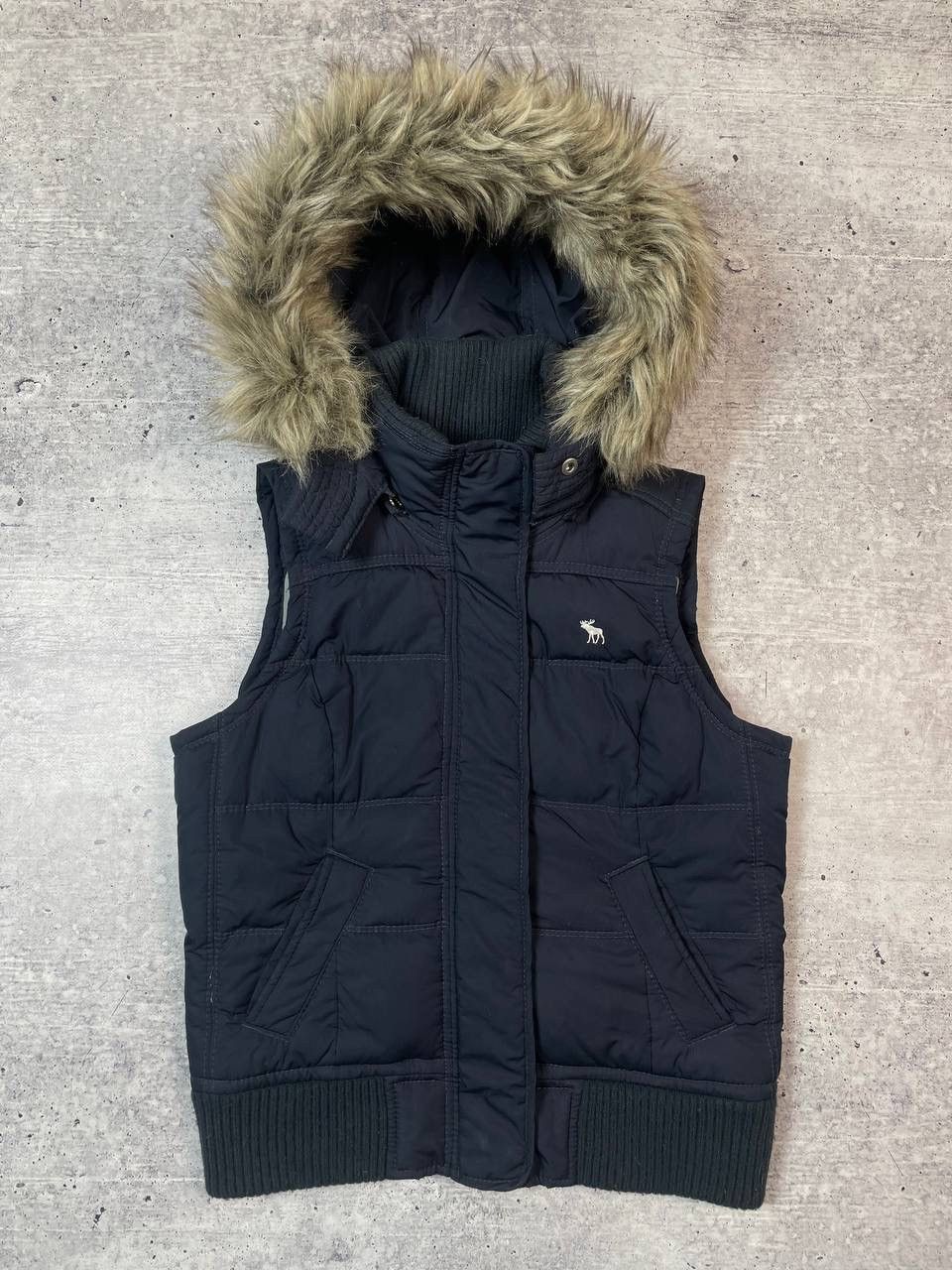Abercrombie & Fitch Vintage 00s Abercrombie Fitch Faux Fur Puffer Down Vest Y2K Size L / US 10 / IT 46 - 1 Thumbnail