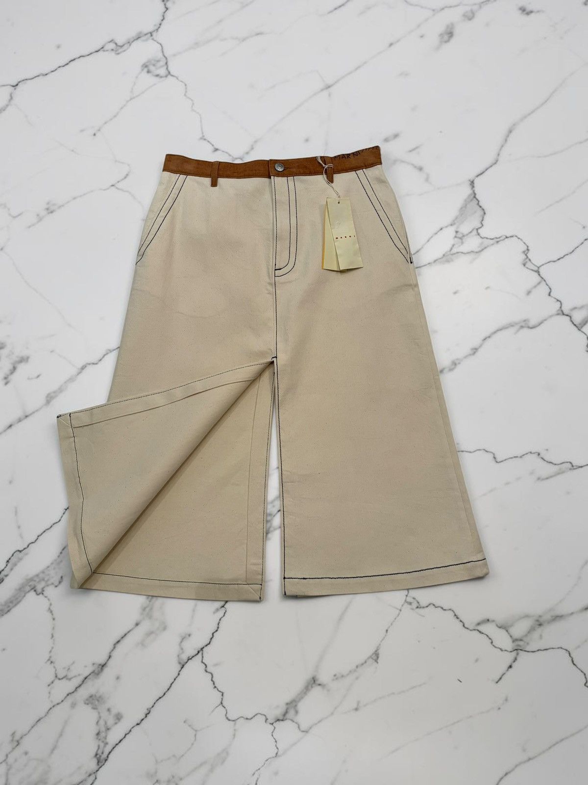 Marni marni ss24 canvas a-line skirt (snow) Size 30" / US 8 / IT 44 - 2 Thumbnail