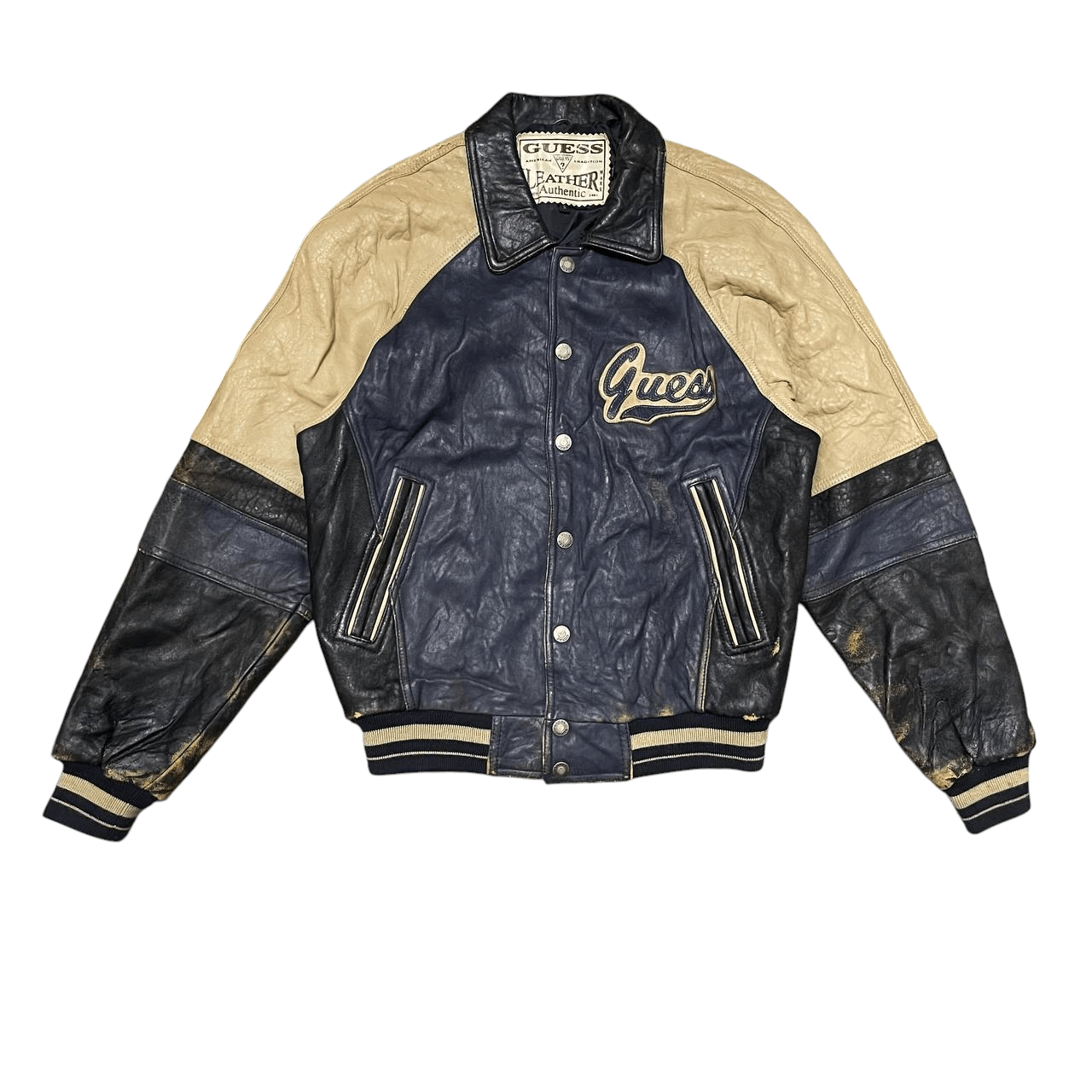 Guess Vintage Guess Leather Varsity Jacket Size US S / EU 44-46 / 1 - 6 Thumbnail