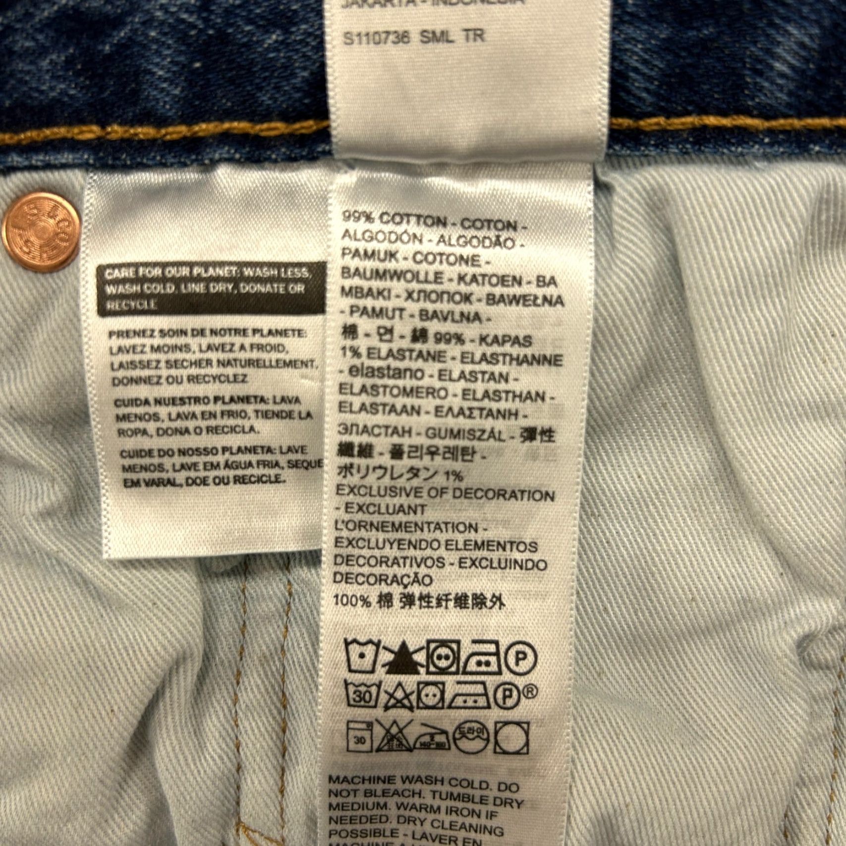 Levi's Levis 501 Jeans Mens 40x32 Blue Dark Wash Denim Premium Stretch Straight Regular Dark Wash Blue Levi's 501 Series Jeans Mens 40 Regular Blue Size US 40 / EU 56 - 5 Thumbnail