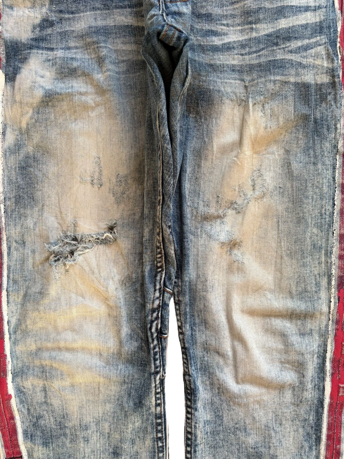 Designer × Karl Kani Vintage Karl Kani Painted Bleached Distressed Ripped Jeans Size US 30 / EU 46 - 5 Thumbnail