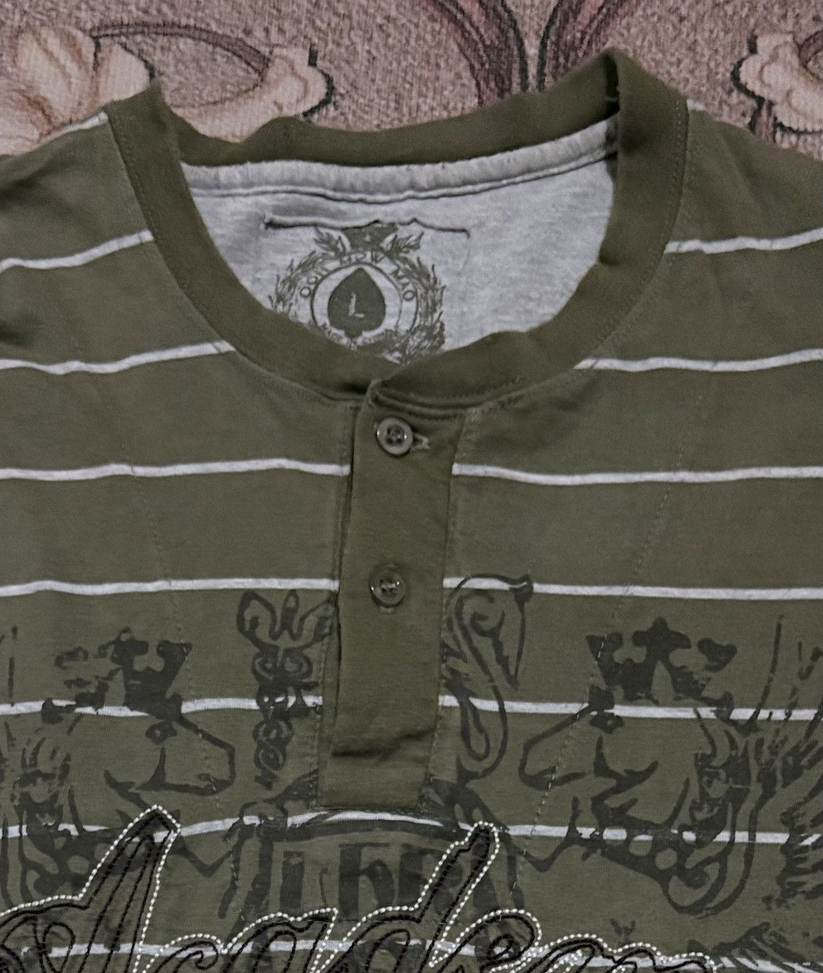 Affliction Japanese Brand OOH MOW MAO Striped Double Layer Long Sleeve Size US M / EU 48-50 / 2 - 4 Thumbnail