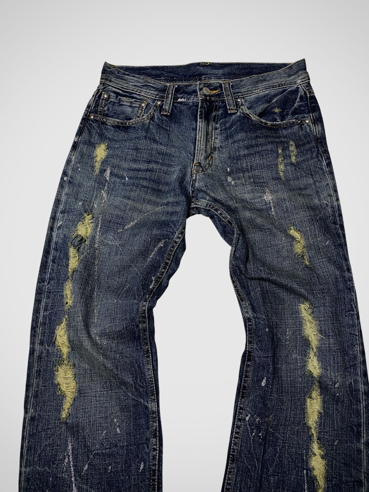 If Six Was Nine Japanese Seawash Glittery Clawmark Jeans Size US 29 - 3 Thumbnail
