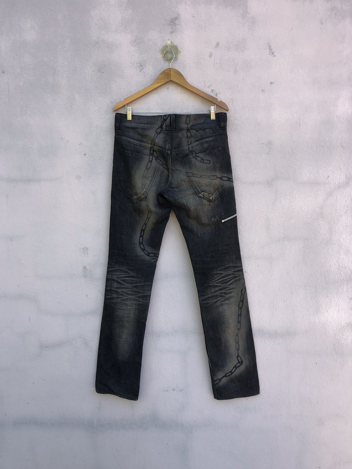Japanese Brand × Le Grande Bleu (L.G.B.) DeviL’n Bass Printed Chain Zipper Jeans Size US 33 - 3 Thumbnail