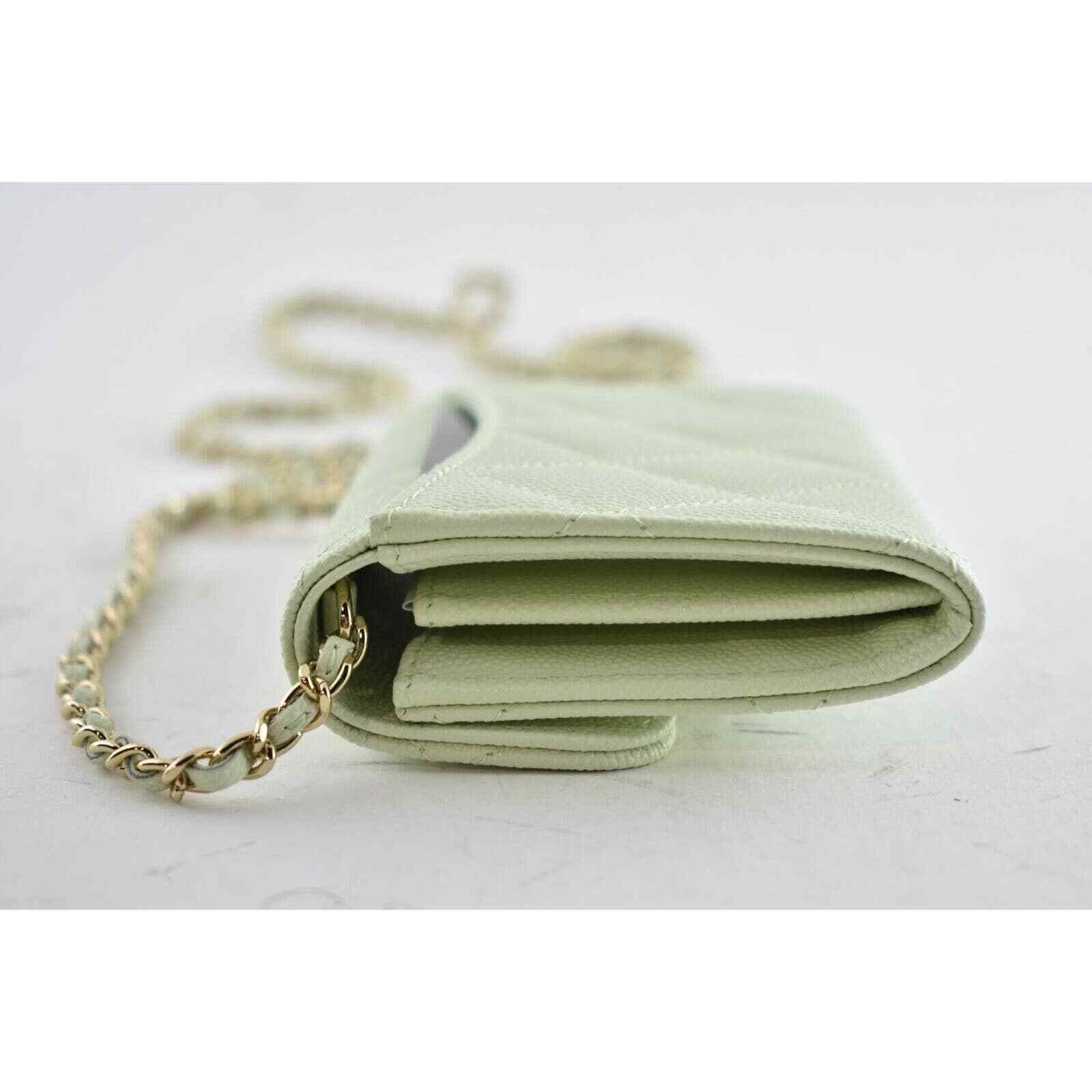 Chanel Chanel Mini Wallet On Chain Gold Card Shoulder Crossbody Bag Size ONE SIZE - 9 Thumbnail