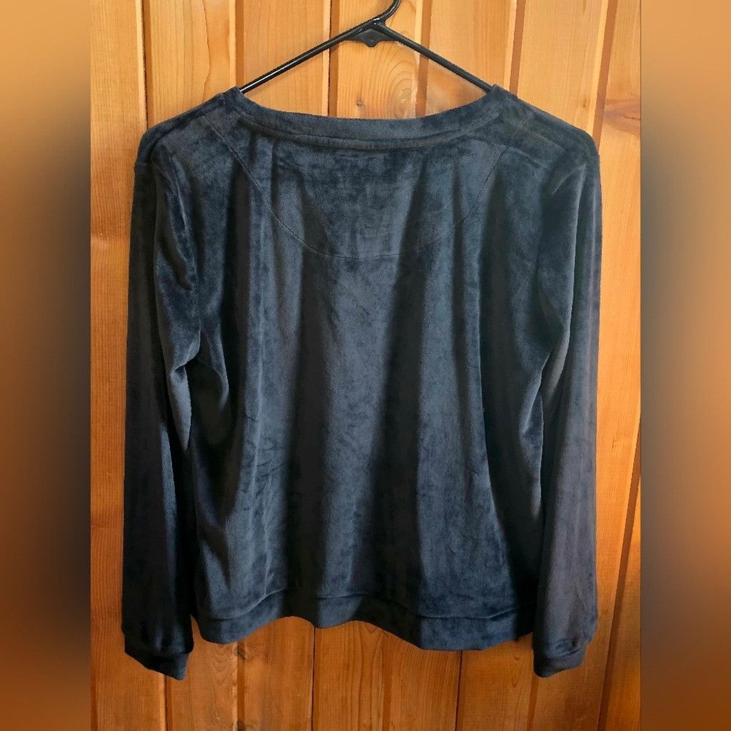 Juicy Couture Juicy Couture Black Velour Long Sleeve Shirt Size S / US 4 / IT 40 - 2 Thumbnail