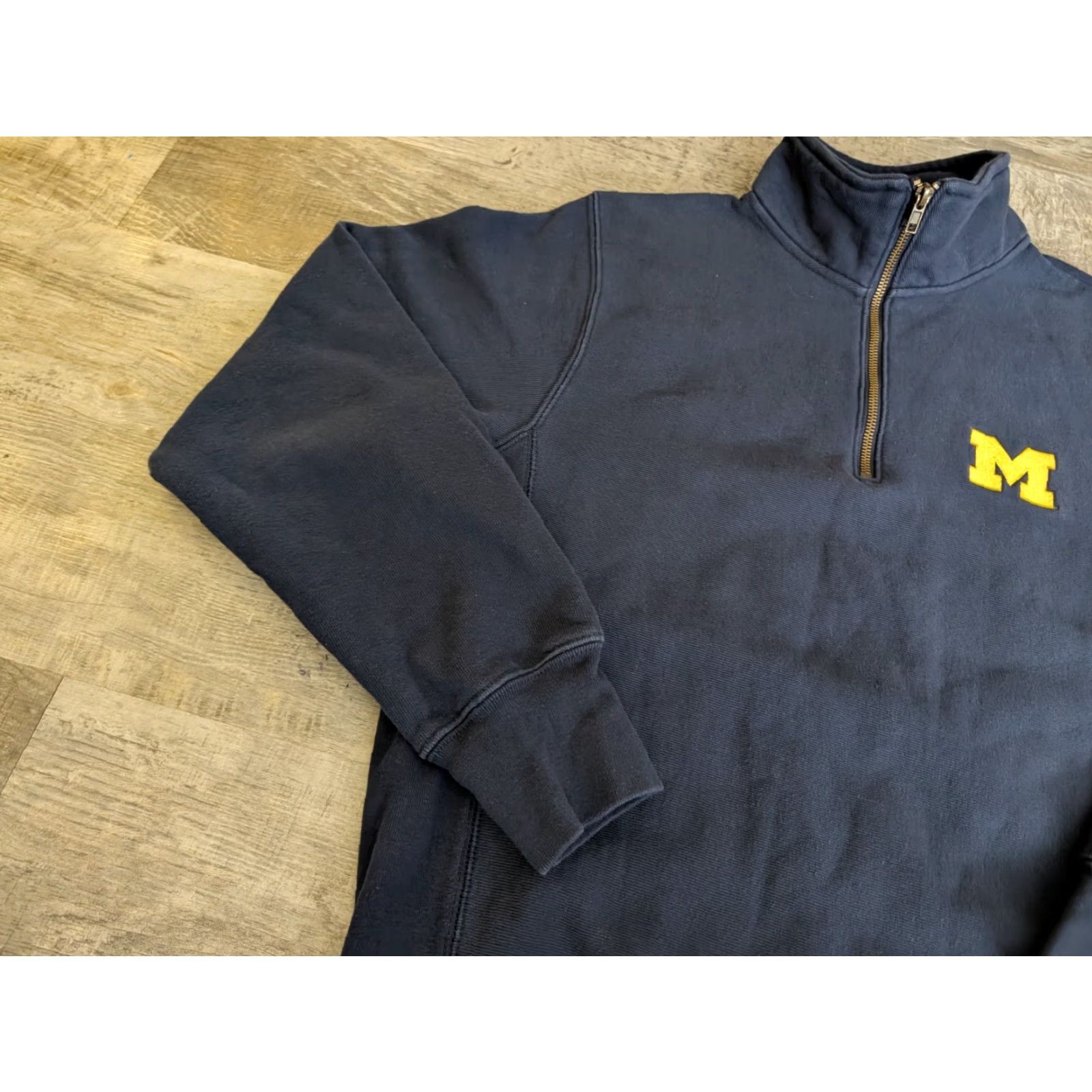 Champion VINTAGE Champion Reverse Weave 1/4 Zip Pullover Sweatshirt Michigan Wolverines Navy M Men Long Sleeve Cotton Blend Logo Size US M / EU 48-50 / 2 - 5 Thumbnail