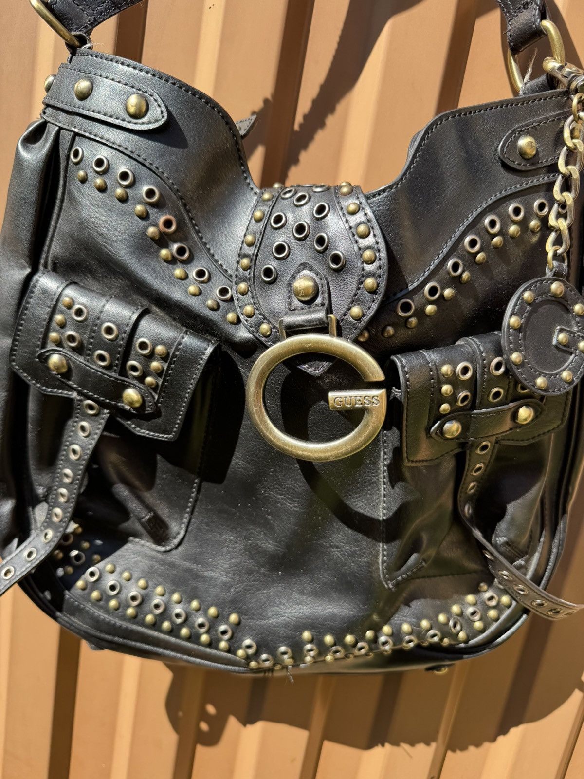 Guess Rare Guess Leather Studded Y2k Shoulder Bag Size ONE SIZE - 4 Thumbnail