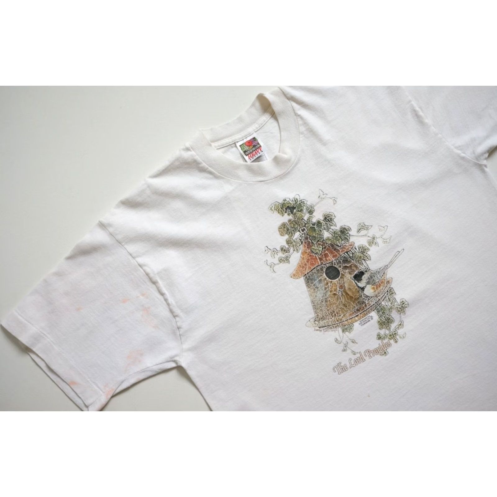 Fruit Of The Loom VINTAGE Fruit of the Loom GOD ANIMAL BIRD HOUSE LORD PROVIDES GRAPHIC COTTON T SHIRT L Men Short Sleeve Crew Neck White 28" Length Regular Size L Size US L / EU 52-54 / 3 - 5 Thumbnail