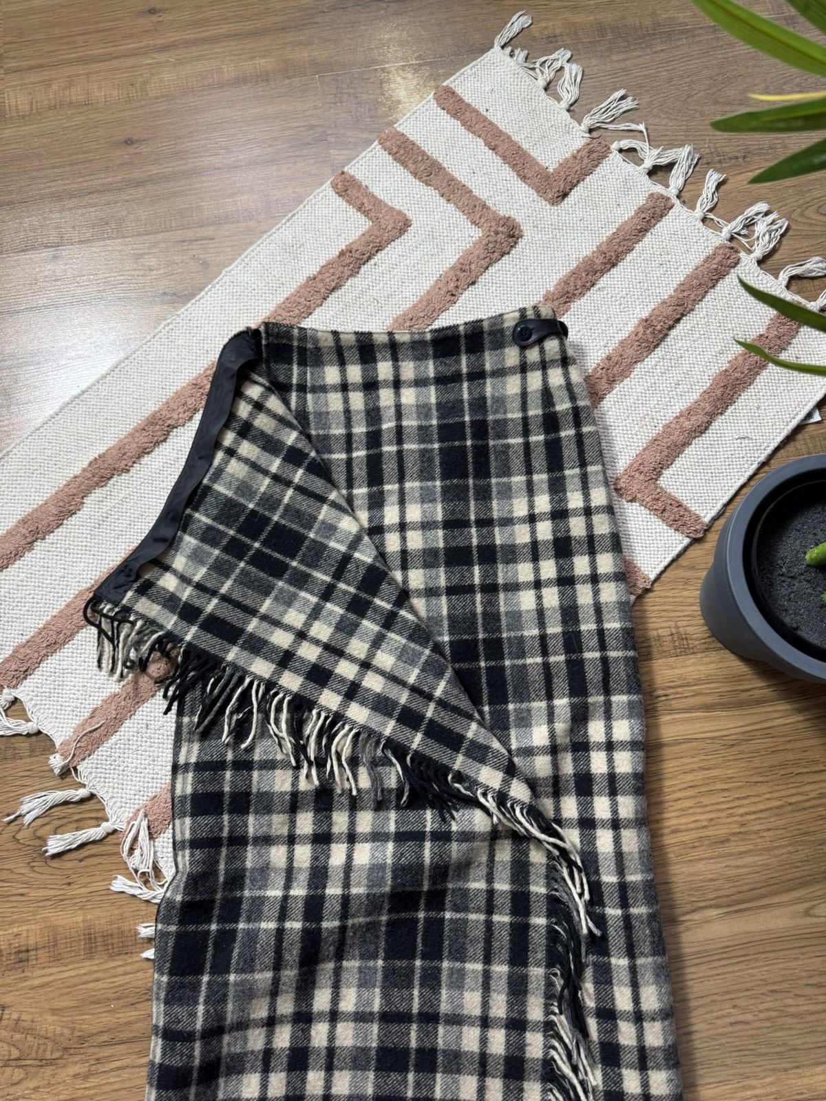 Vintage VINTAGE WOOL PLAID MAXI SKIRT Size 30" / US 8 / IT 44 - 3 Thumbnail