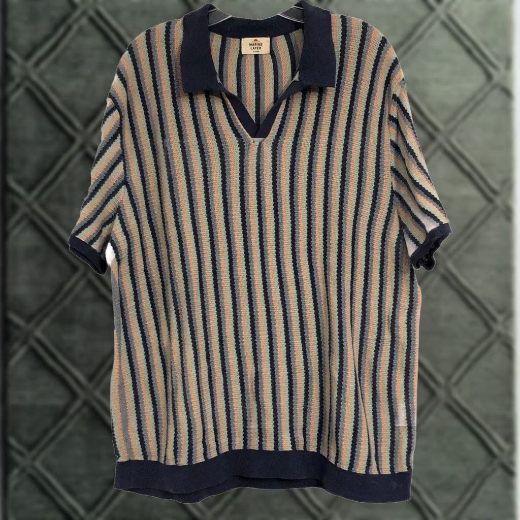 Marine Layer Marine Layer Sweater Mens XL Liam Polo Size US XL / EU 56 / 4 - 1 Thumbnail