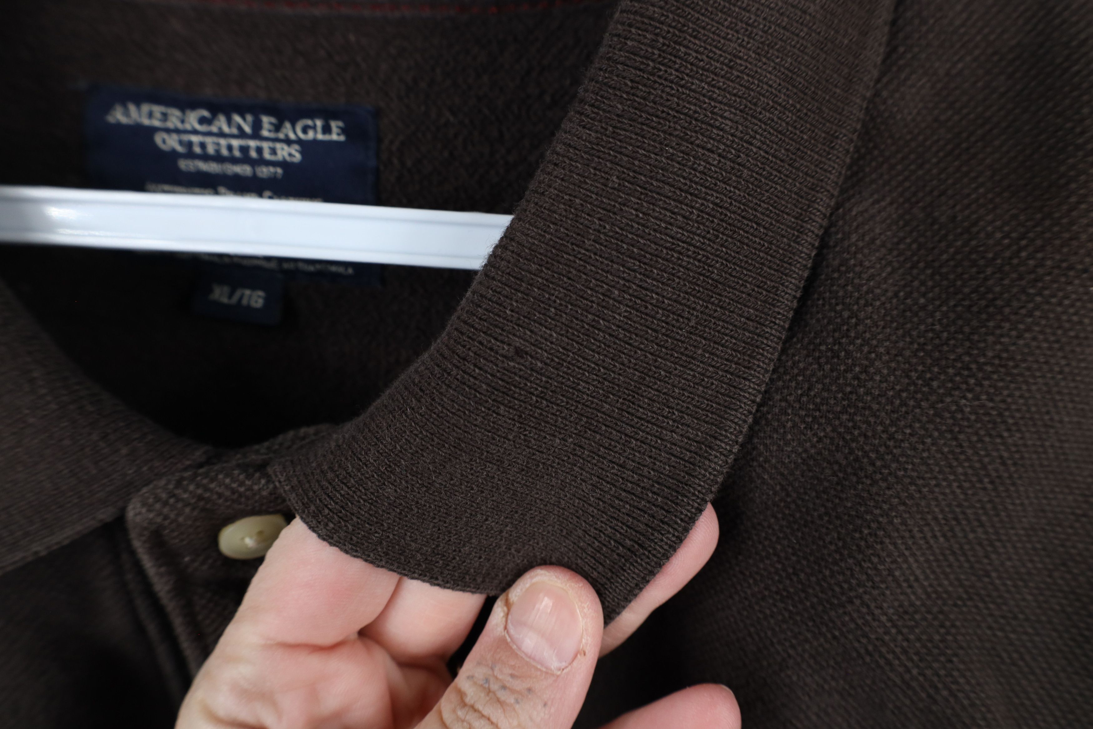 American Eagle Outfitters × Vintage Vintage American Eagle Outfitters Heavy Long Sleeve Polo Size US L / EU 52-54 / 3 - 5 Thumbnail