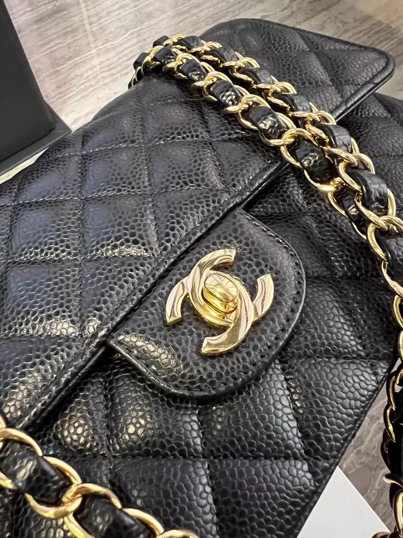 Chanel ChanelCF medium size black gold caviar cowhide cross-body b Size ONE SIZE - 2 Thumbnail