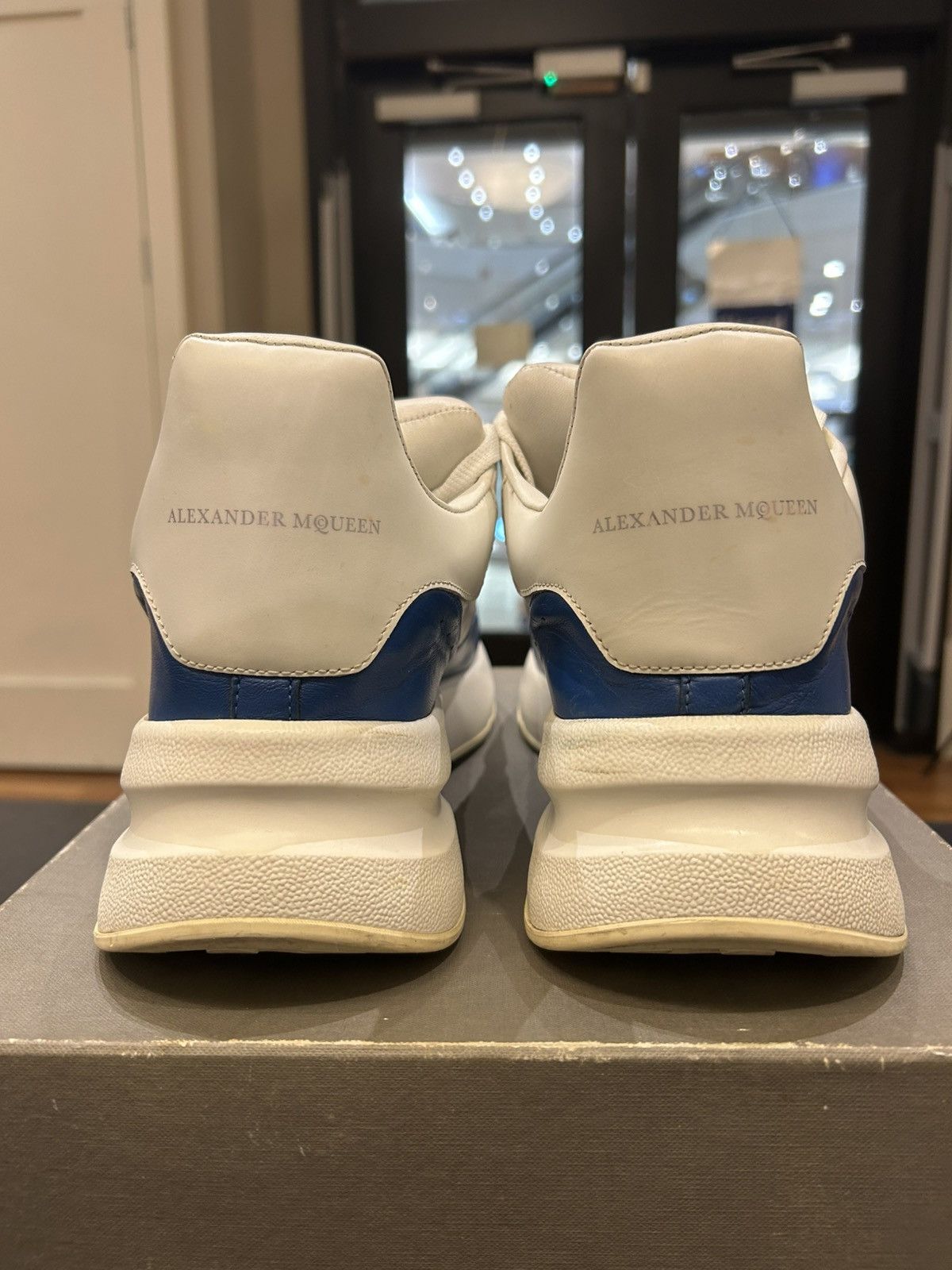 Alexander McQueen Alexander McQueen Oversized Runner Sneaker - White/Blue Size US 12 / EU 45 - 3 Thumbnail