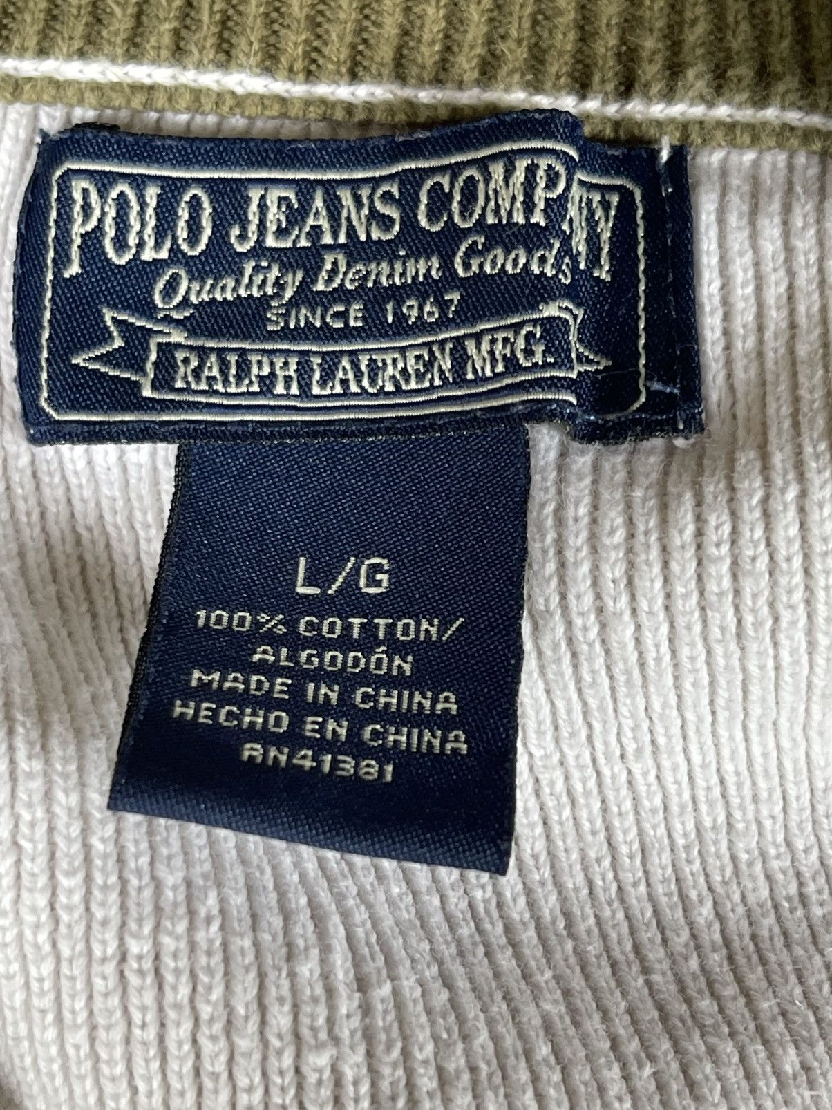 Polo Ralph Lauren Vintage Polo Jeans Co Ralph Lauren Quarter Zip Sweater Size L / US 10 / IT 46 - 2 Thumbnail