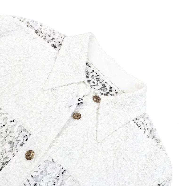 Louis Vuitton Louis Vuitton Acetate/viscose white lace floral long-sleev Size XS / US 0-2 / IT 36-38 - 3 Thumbnail