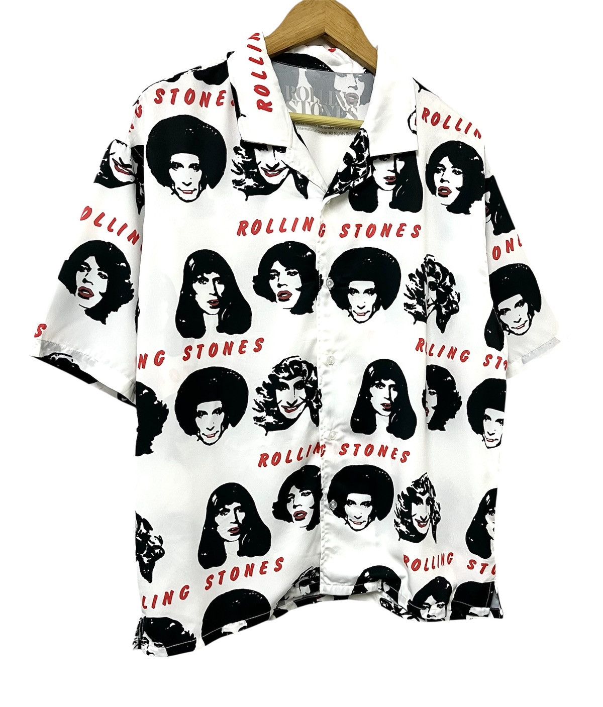 Band Tees THE ROLLING STONES ALL OVER PRINT OPEN COLLAR ALOHA SHIRT Size US XL / EU 56 / 4 - 2 Thumbnail