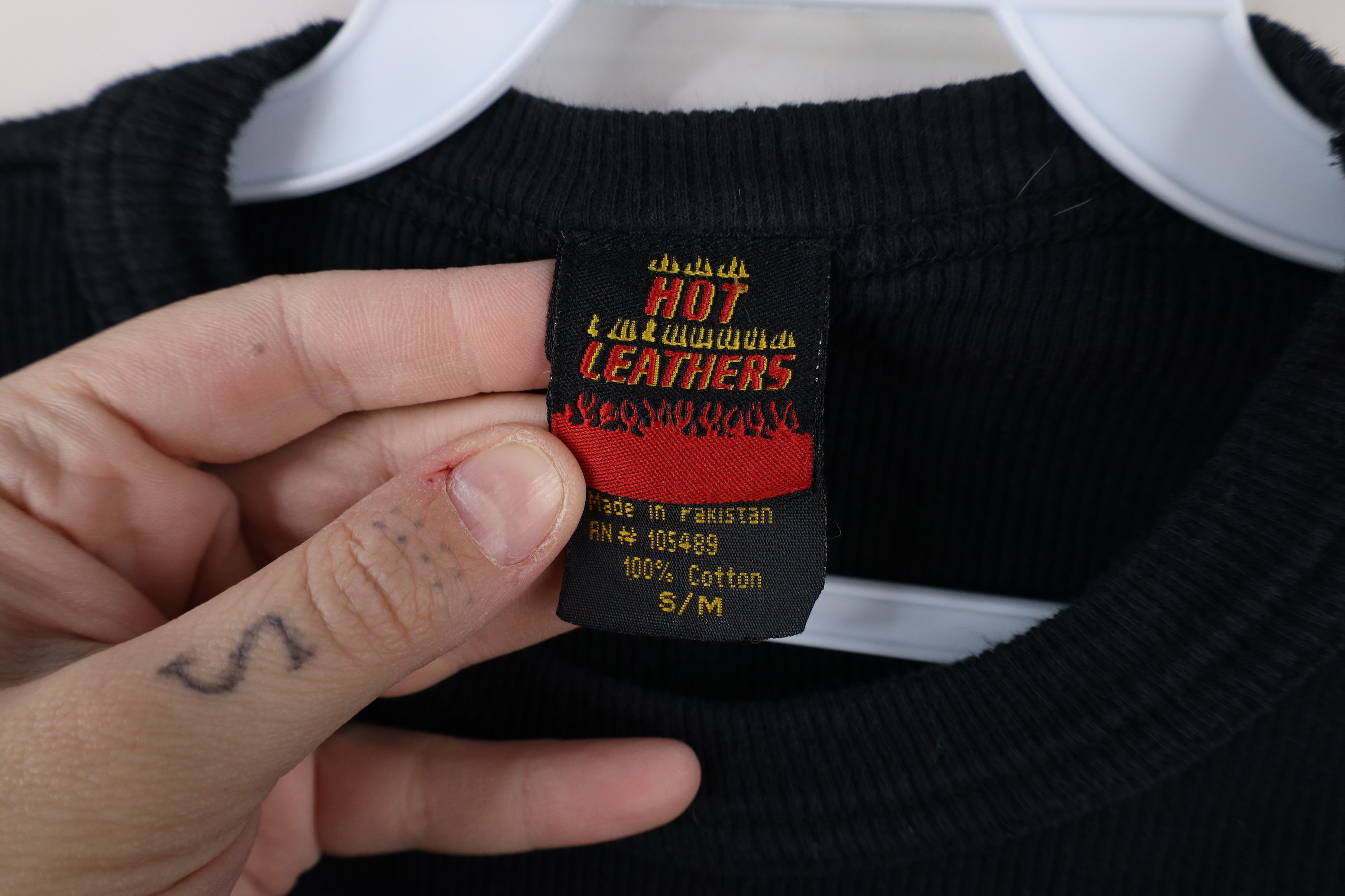 Vintage Vintage Y2K Flames Motorcycle Thermal Knit T-Shirt Black Size S / US 4 / IT 40 - 7 Thumbnail