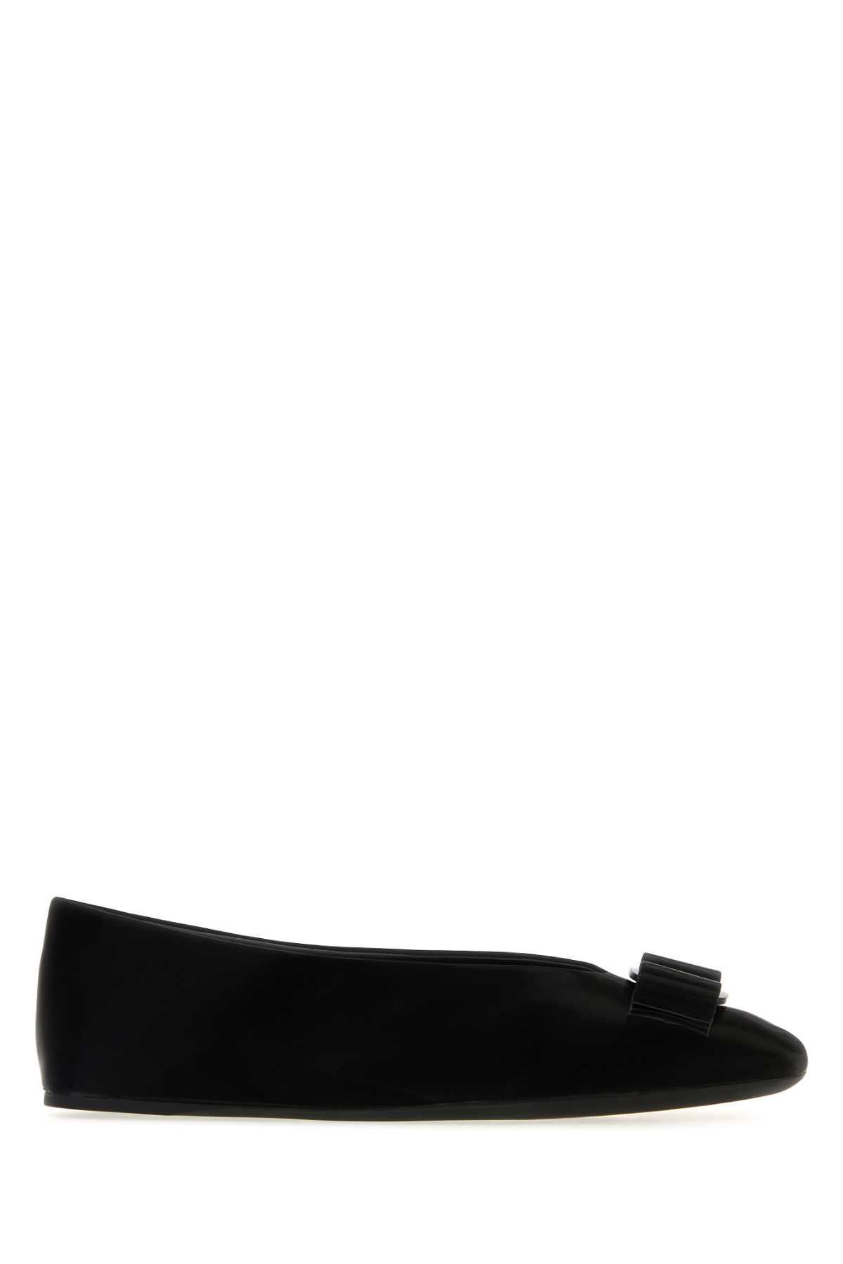 Black Leather Vanna I Ballerinas