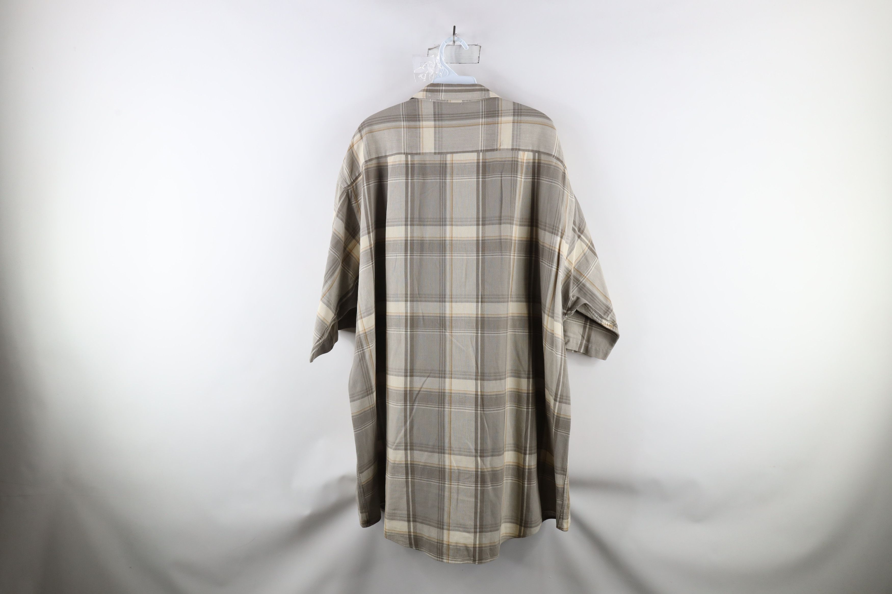 Nautica × Vintage Vintage 90s Nautica Fit Knit Short Sleeve Button Shirt Plaid Size US XXL / EU 58 / 5 - 8 Thumbnail