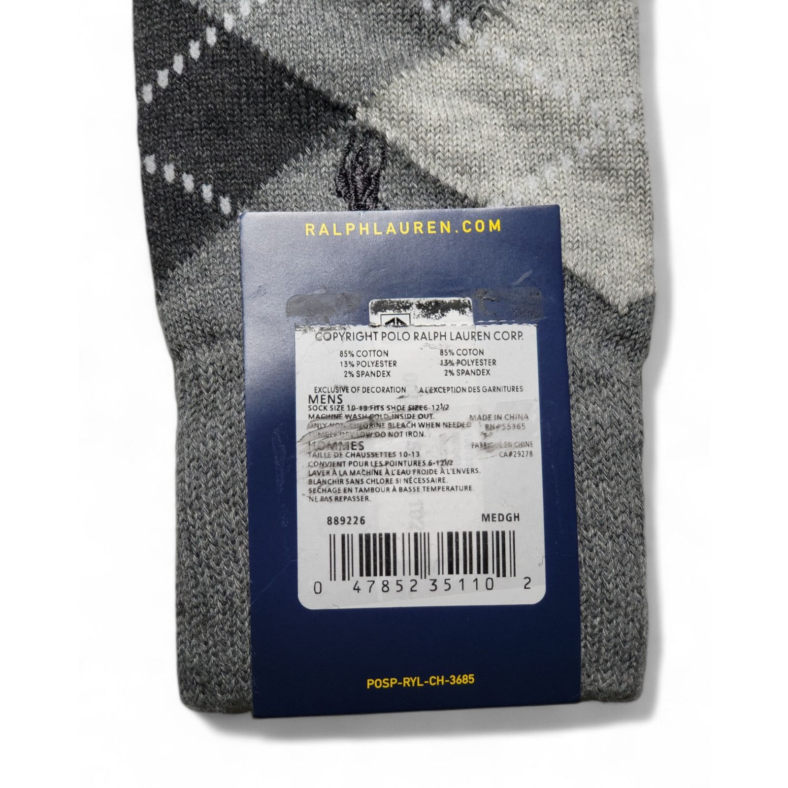 Polo Ralph Lauren Set of 2 - NWT POLO Ralph Lauren Argyle Trouser Dress Socks Size ONE SIZE - 3 Thumbnail