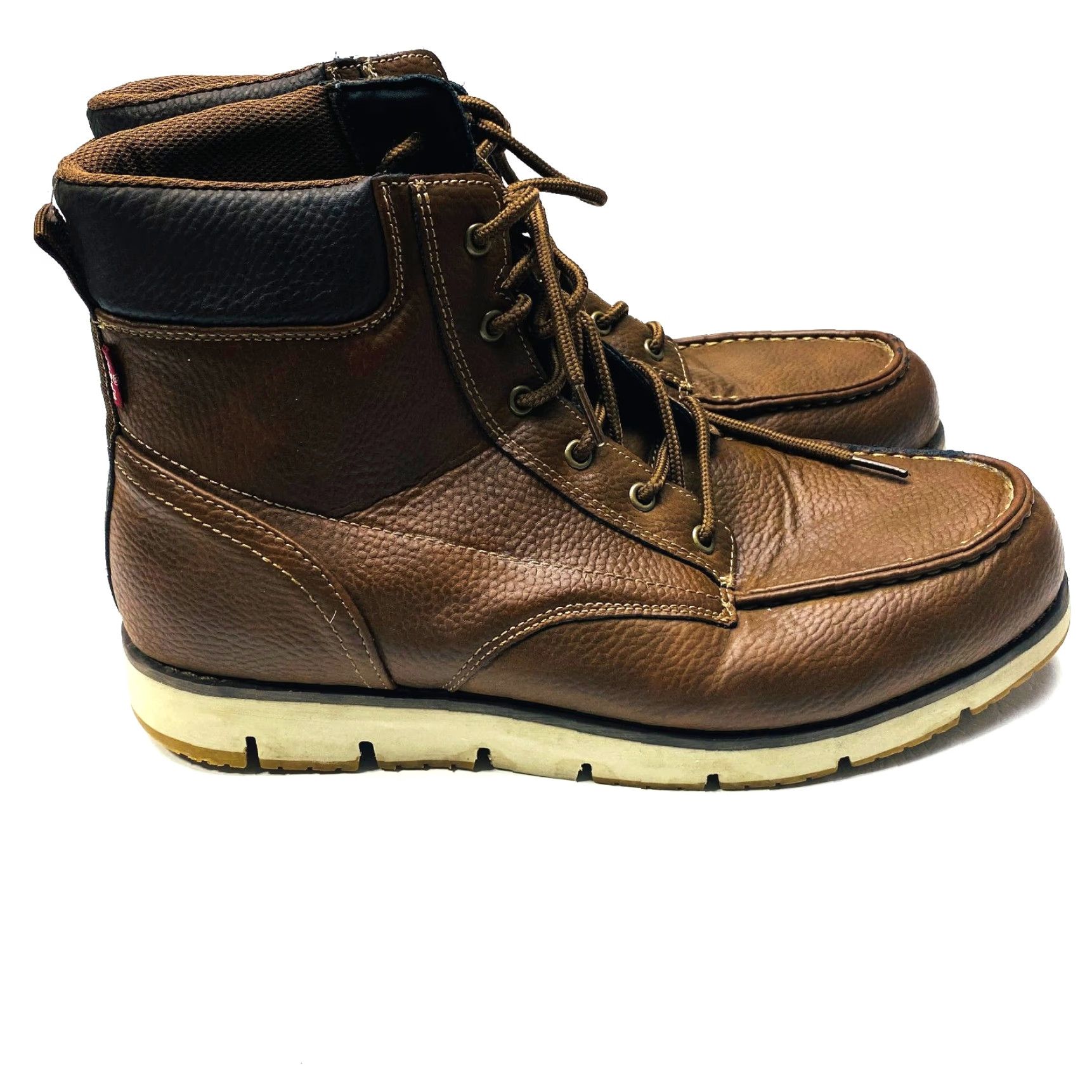 Levi's LEVI'S Wedge Chukka Boots Mens 13 Brown Pull Tab Removable Insole Round Toe 1262 Size US 13 / EU 46 - 4 Thumbnail