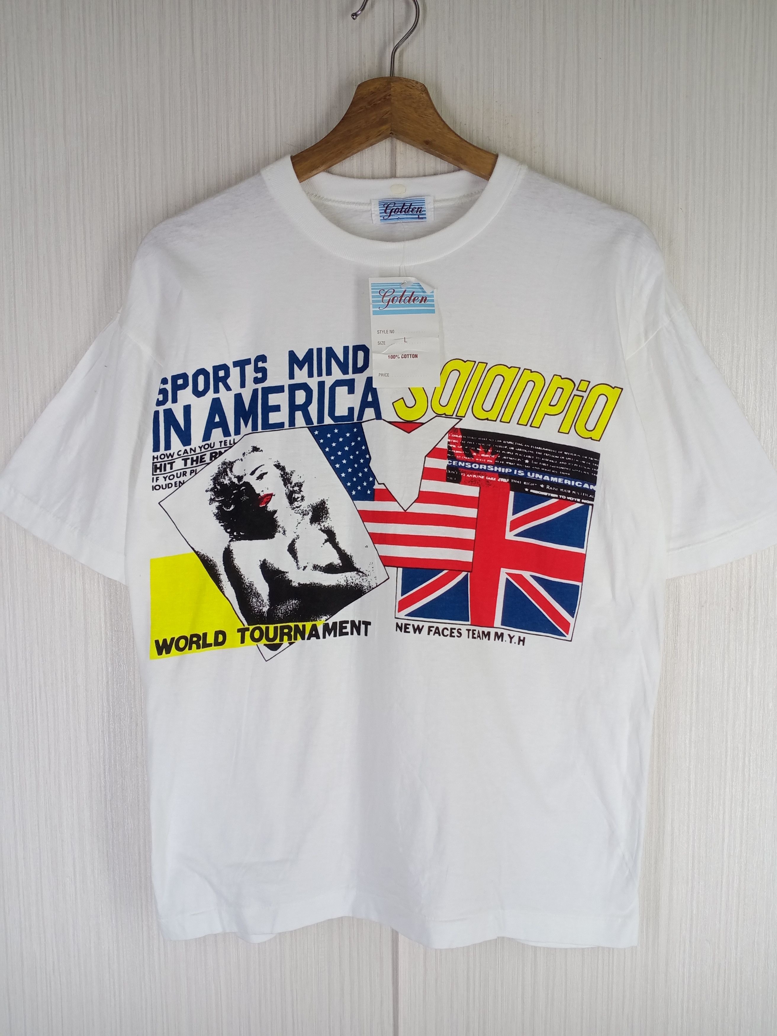 Band Tees Rare Vintage 90s MARILYN MONROE Sport Mind In America Tee Size US L / EU 52-54 / 3 - 2 Thumbnail