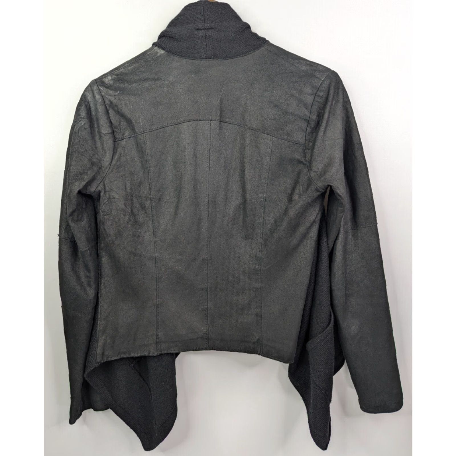 Vince Vince Wrap Suede Wool Drape Jacket Open Front Cardigan Black Womens Size Medium Size M / US 6-8 / IT 42-44 - 5 Thumbnail