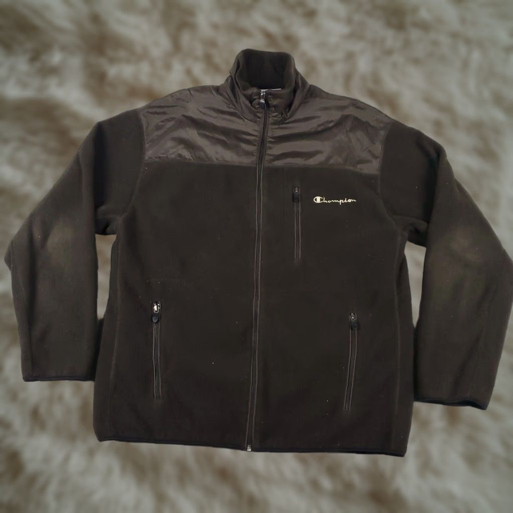 Champion Champion Jacket Mens Medium Brown Fleece Full Zip Up Winter Windbreaker Size US M / EU 48-50 / 2 - 1 Thumbnail