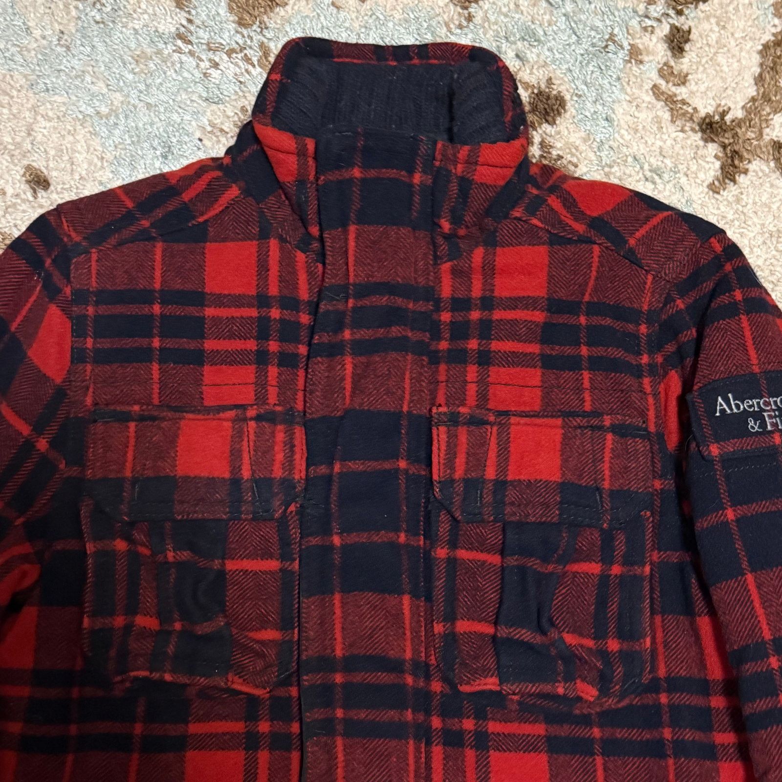 Abercrombie & Fitch Vintage Abercrombie & Fitch Plaid Wool Barn Jacket Small Size US S / EU 44-46 / 1 - 2 Thumbnail
