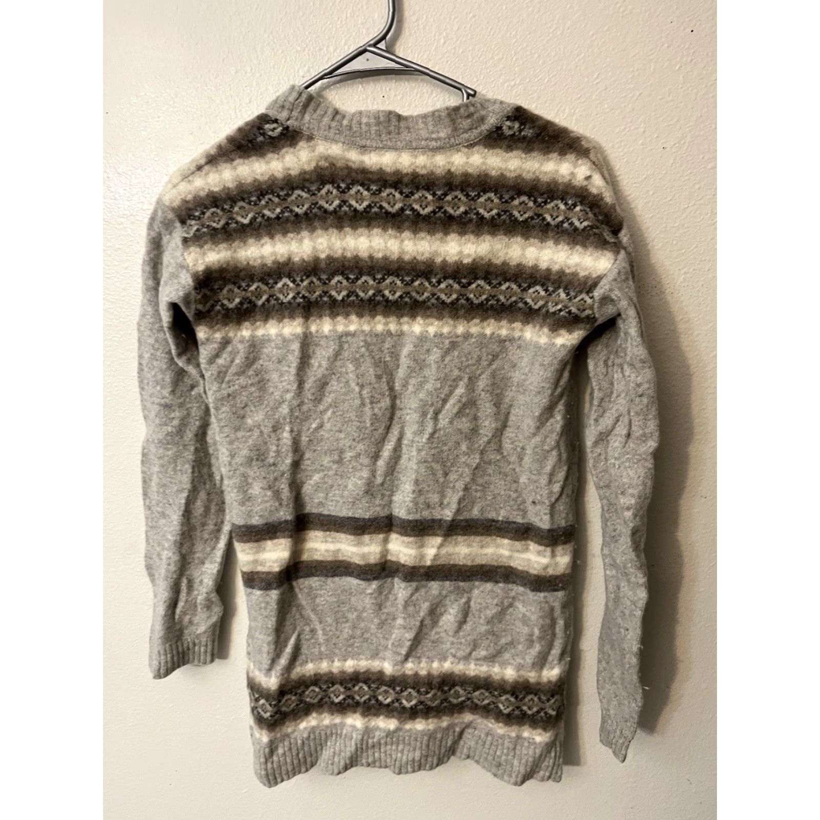 Gap VINTAGE Gap Cardigan Sweater Women Size Medium Wool Knit Fair Isle Boho Granola Striped Size M / US 6-8 / IT 42-44 - 3 Thumbnail
