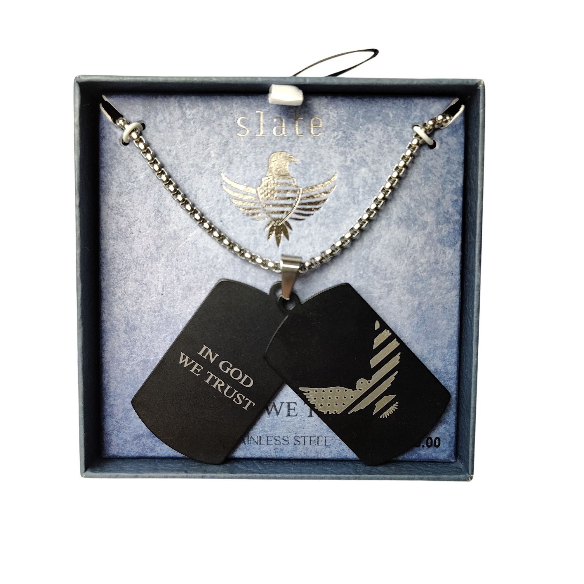 Other Slate Dog Tag In God We Trust Stainless Steel Necklace With Size ONE SIZE - 1 Thumbnail