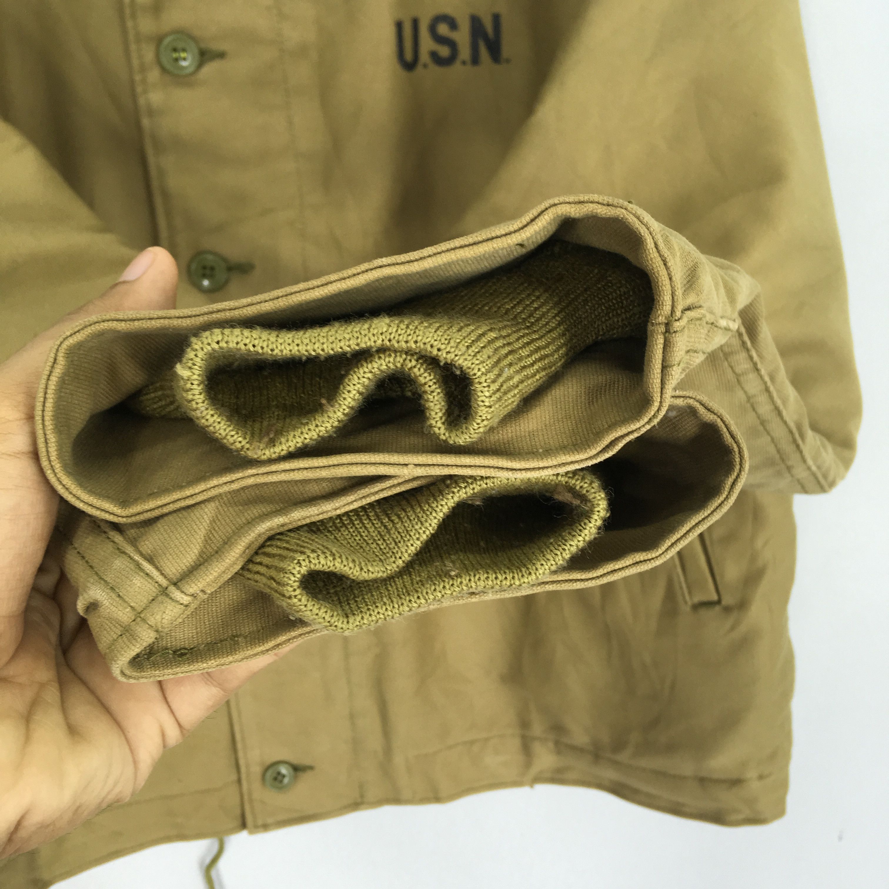 Japanese Brand Vintage 90's Houston Japan Faux Fur USN Navy Army Jacket Size US M / EU 48-50 / 2 - 8 Thumbnail