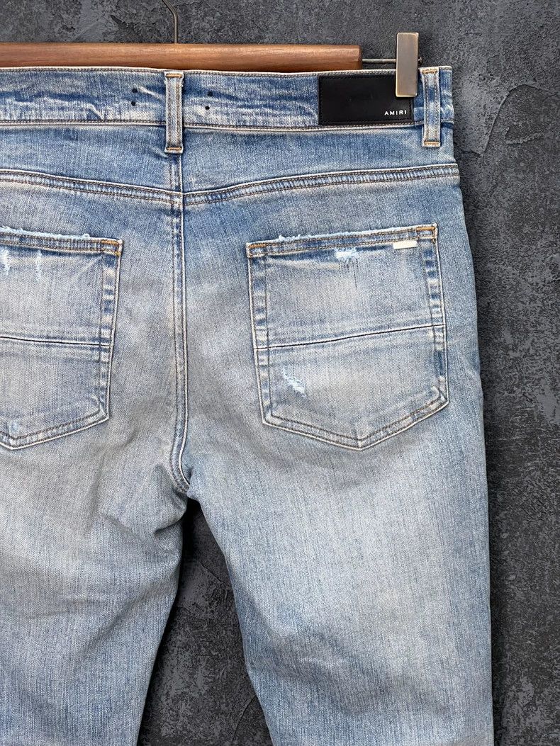 Amiri Amiri Embroidered Logo Destroyed Jeans Size US 33 - 6 Thumbnail